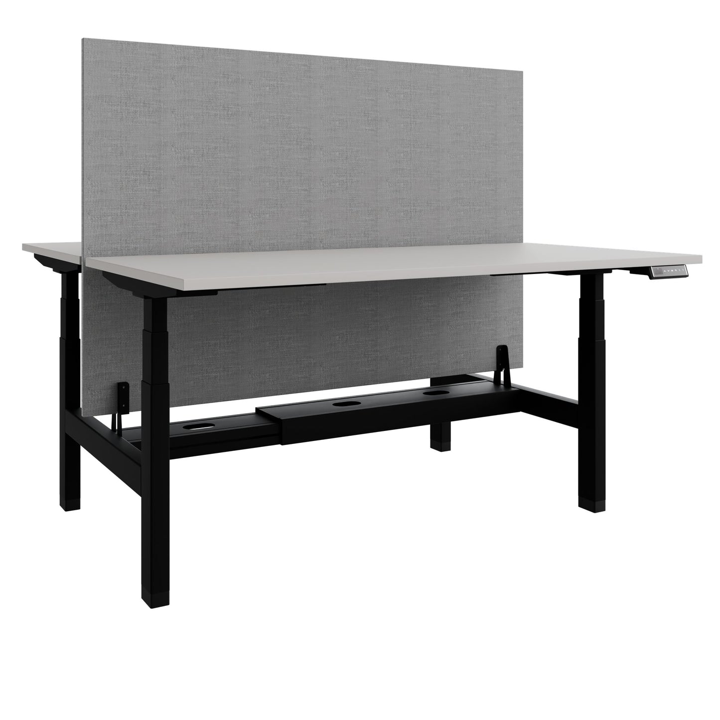 TELDRA Pro Team-Schreibtisch | 1600-1800 mm, elektrisch höhenverstellbar, Linoleum Pebble