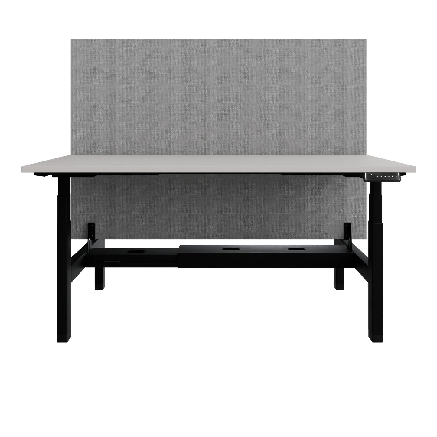 TELDRA Pro Team-Schreibtisch | 1600-1800 mm, elektrisch höhenverstellbar, Linoleum Pebble