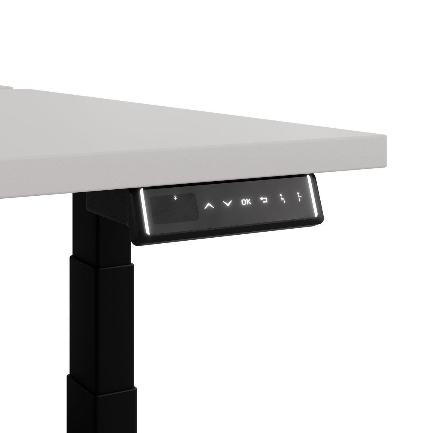 TELDRA Pro Team-Schreibtisch | 1600-1800 mm, elektrisch höhenverstellbar, Linoleum Pebble