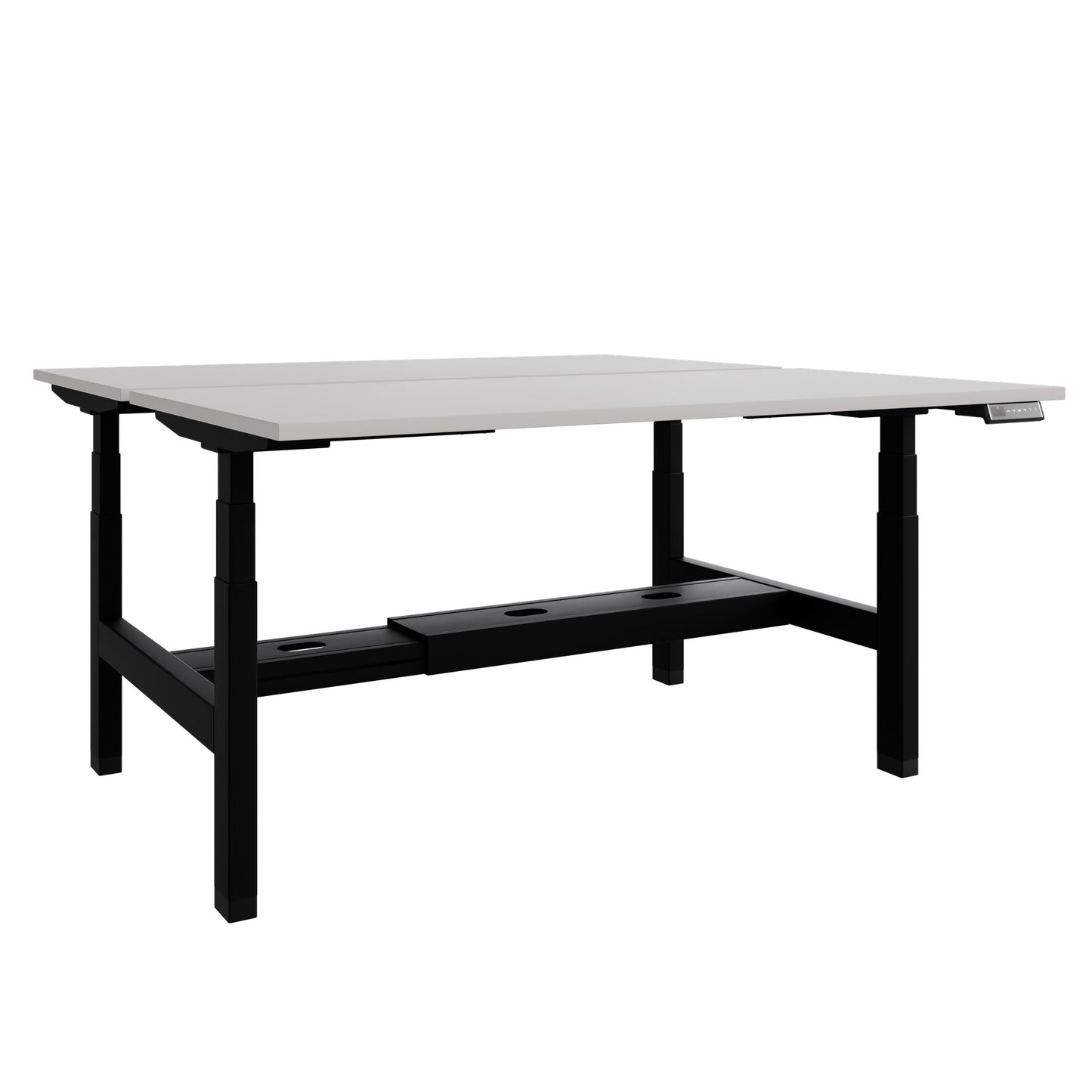 TELDRA Pro Team-Schreibtisch | 1600-1800 mm, elektrisch höhenverstellbar, Linoleum Pebble