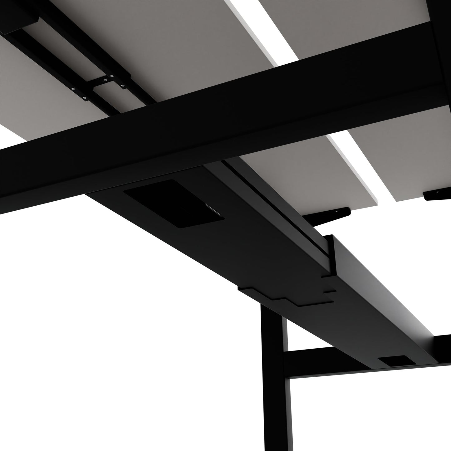 TELDRA Pro Team-Schreibtisch | 1600-1800 mm, elektrisch höhenverstellbar, Linoleum Pebble