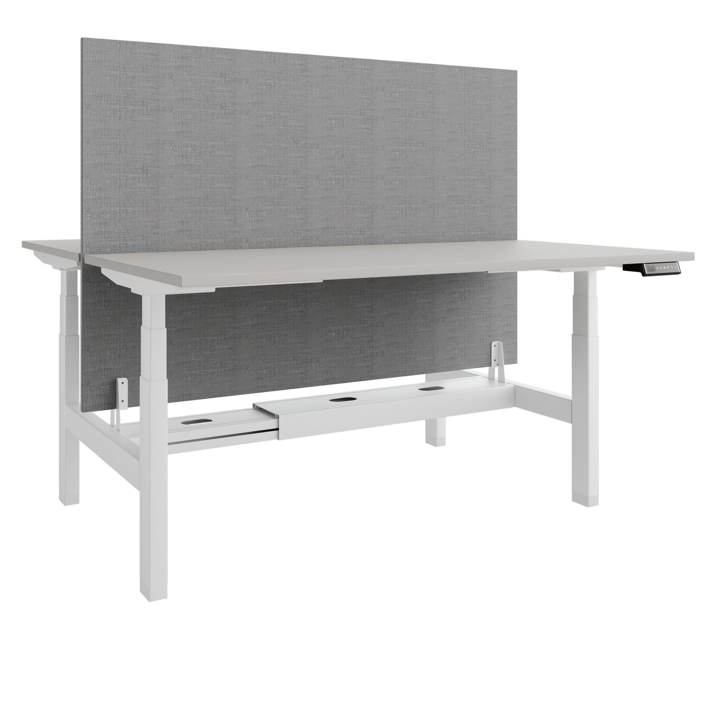 TELDRA Pro Team-Schreibtisch | 1600-1800 mm, elektrisch höhenverstellbar, Linoleum Pebble