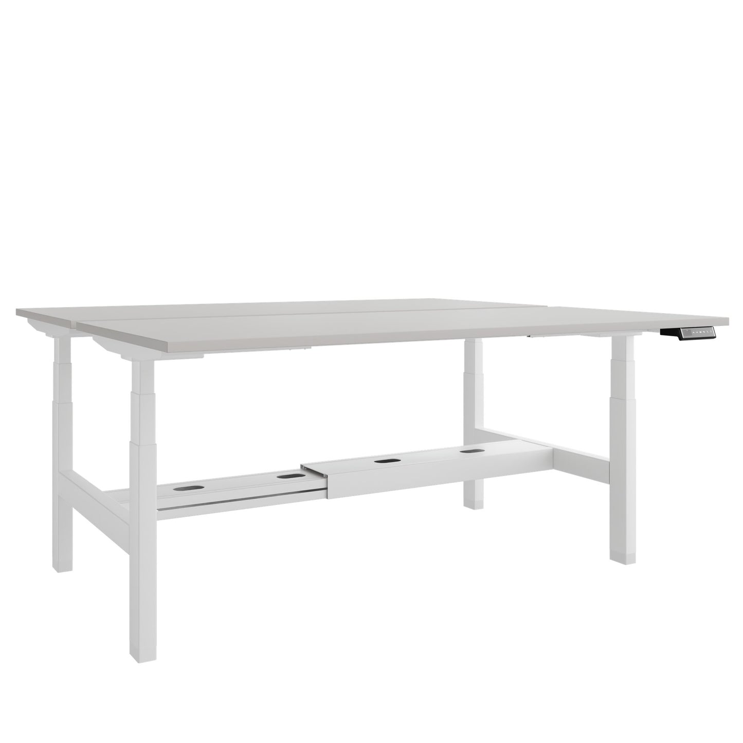 TELDRA Pro Team-Schreibtisch | 1600-1800 mm, elektrisch höhenverstellbar, Linoleum Pebble