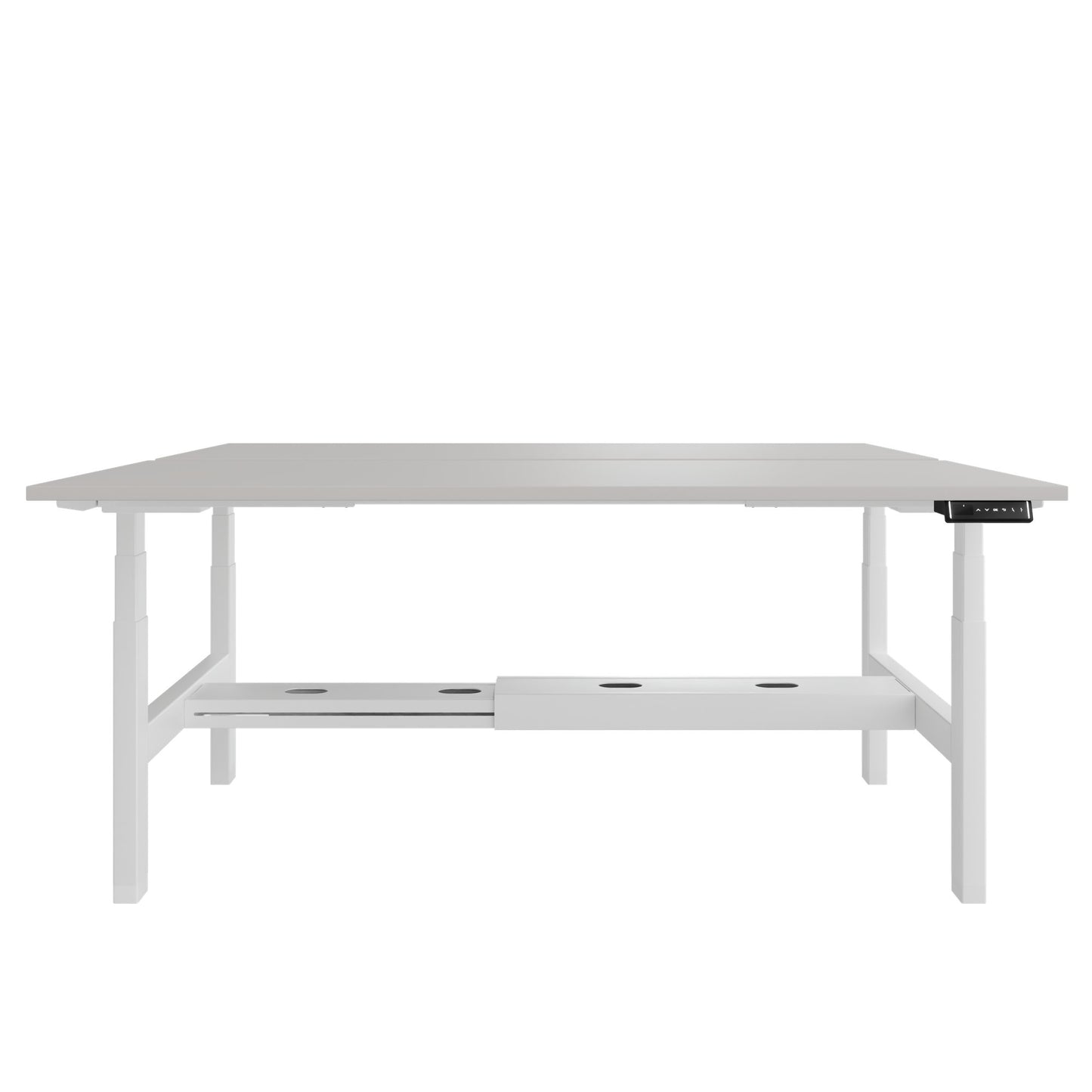 TELDRA Pro Team-Schreibtisch | 1600-1800 mm, elektrisch höhenverstellbar, Linoleum Pebble