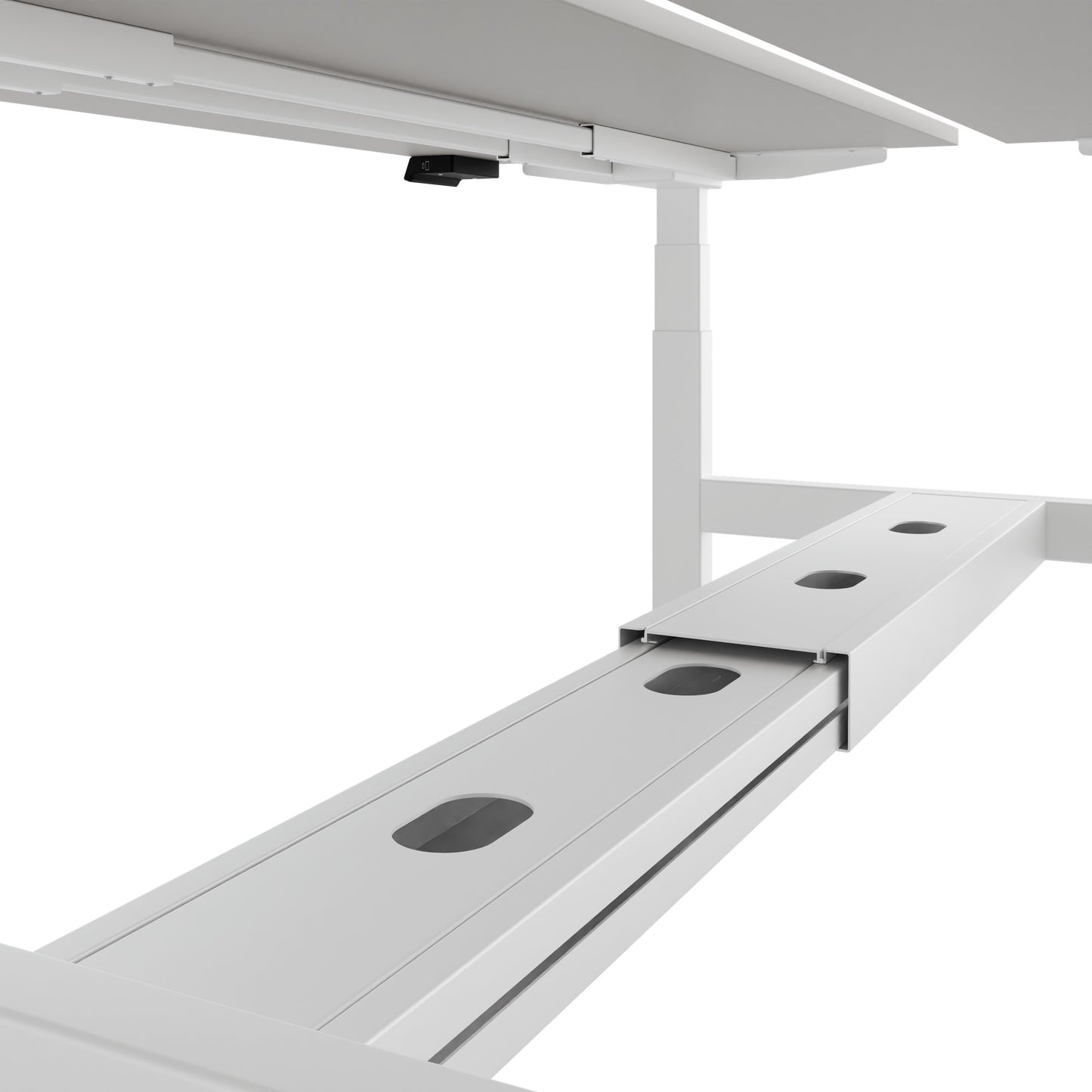 TELDRA Pro Team-Schreibtisch | 1600-1800 mm, elektrisch höhenverstellbar, Linoleum Pebble