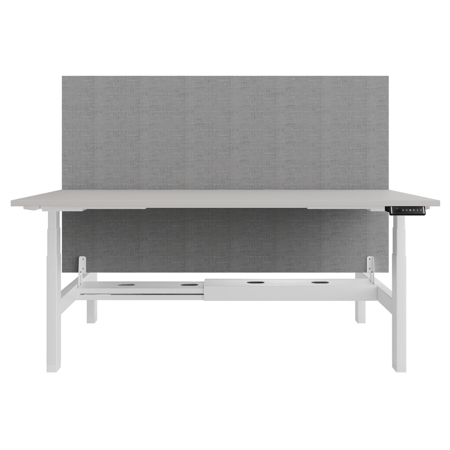 TELDRA Pro Team-Schreibtisch | 1600-1800 mm, elektrisch höhenverstellbar, Linoleum Pebble