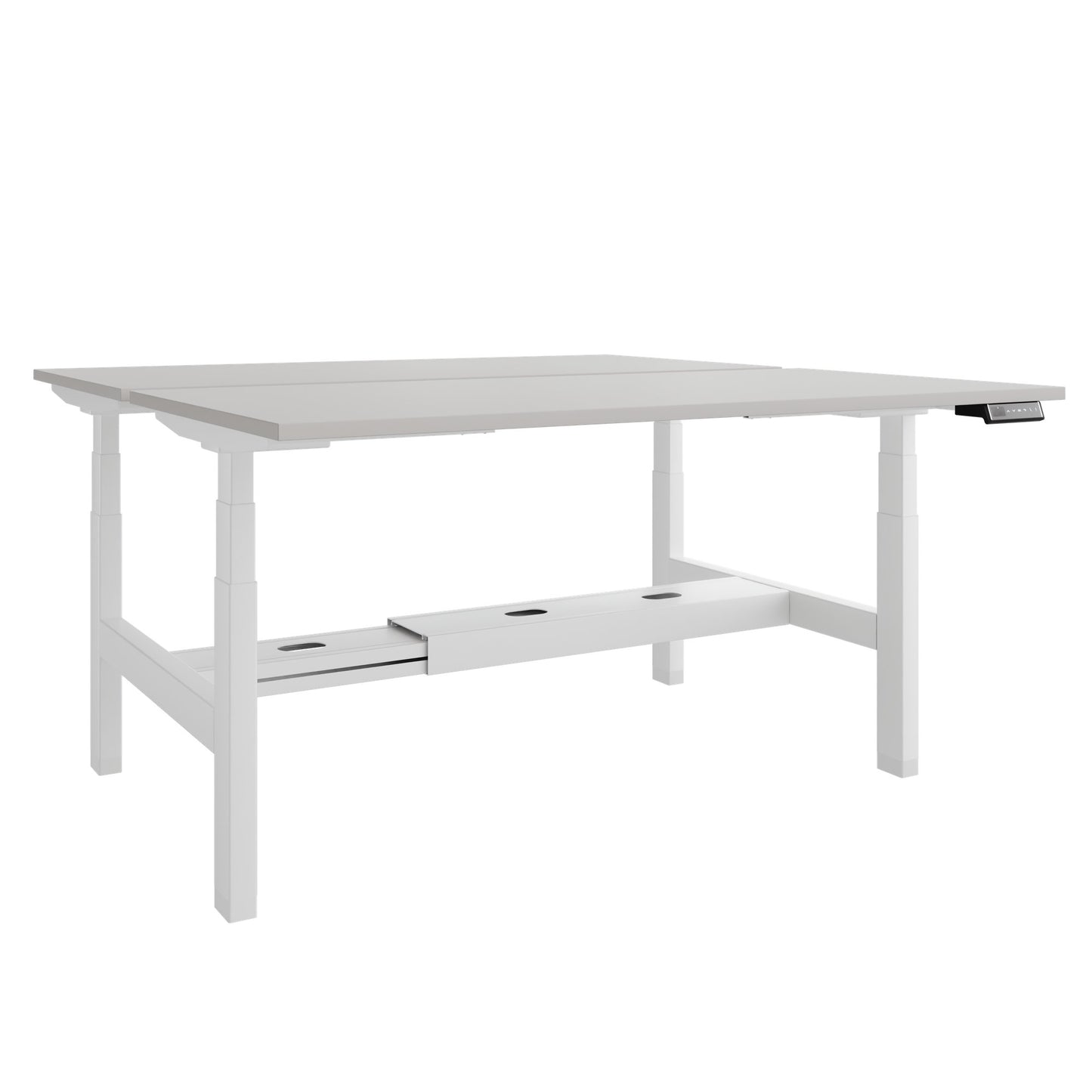 TELDRA Pro Team-Schreibtisch | 1600-1800 mm, elektrisch höhenverstellbar, Linoleum Pebble