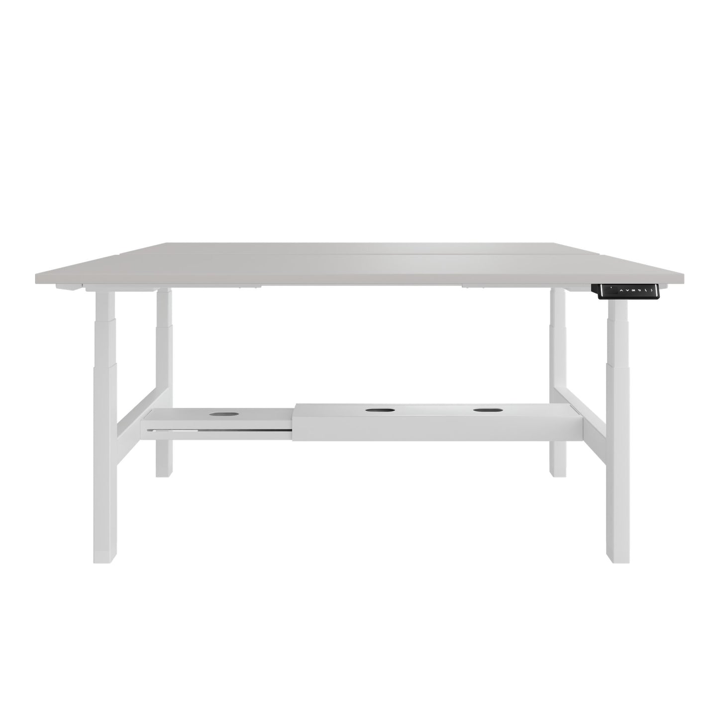 TELDRA Pro Team-Schreibtisch | 1600-1800 mm, elektrisch höhenverstellbar, Linoleum Pebble