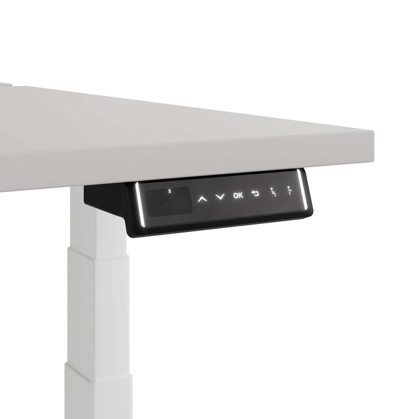 TELDRA Pro Team-Schreibtisch | 1600-1800 mm, elektrisch höhenverstellbar, Linoleum Pebble