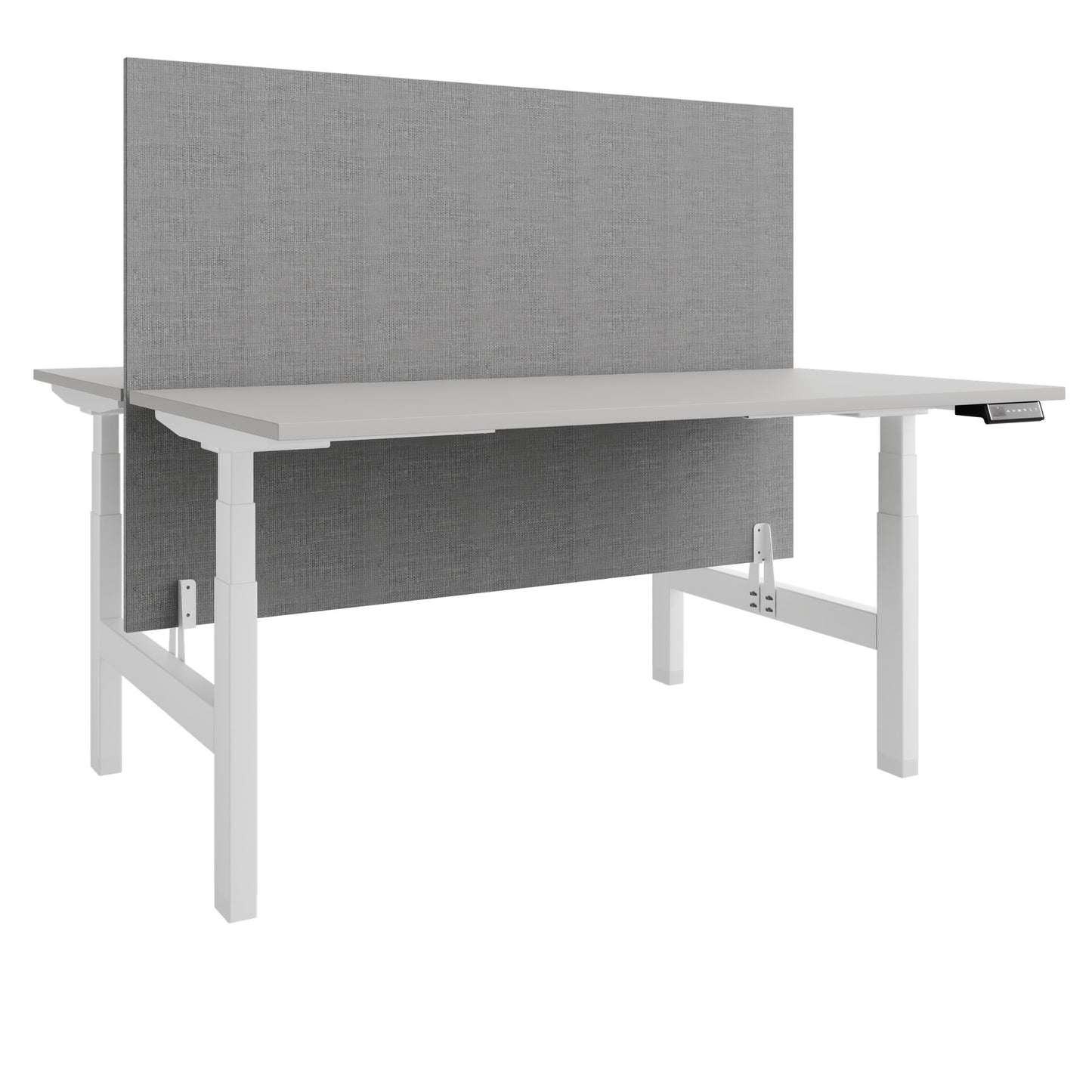 TELDRA Pro Team-Schreibtisch | 1600-1800 mm, elektrisch höhenverstellbar, Linoleum Pebble