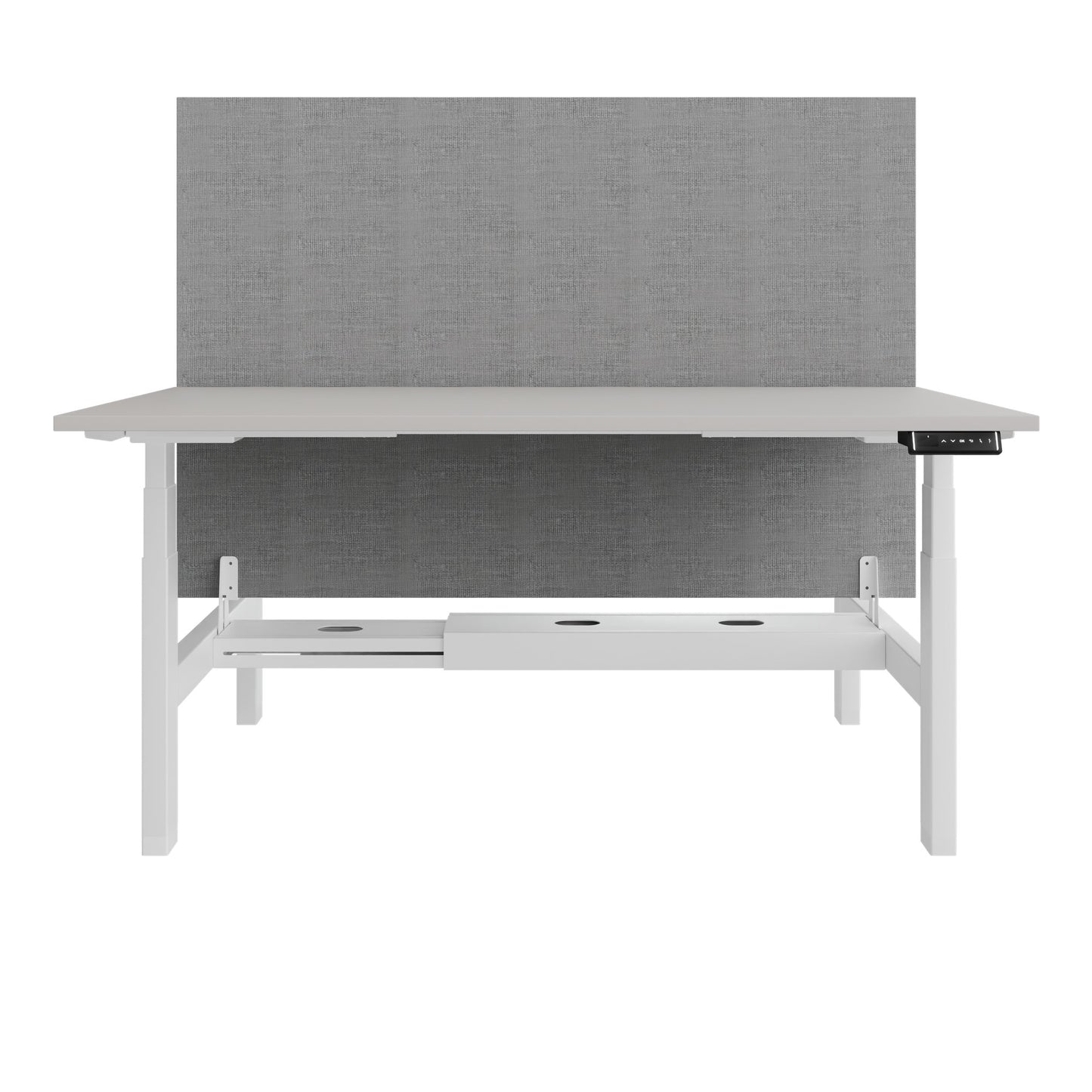 TELDRA Pro Team-Schreibtisch | 1600-1800 mm, elektrisch höhenverstellbar, Linoleum Pebble