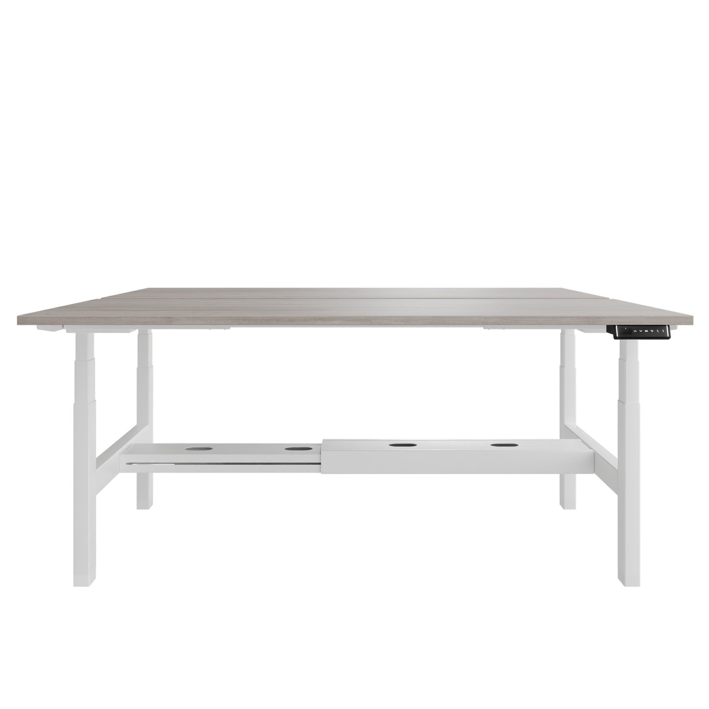 TELDRA Pro Team-Schreibtisch | 1600-1800 mm, elektrisch höhenverstellbar, Nordeiche grau