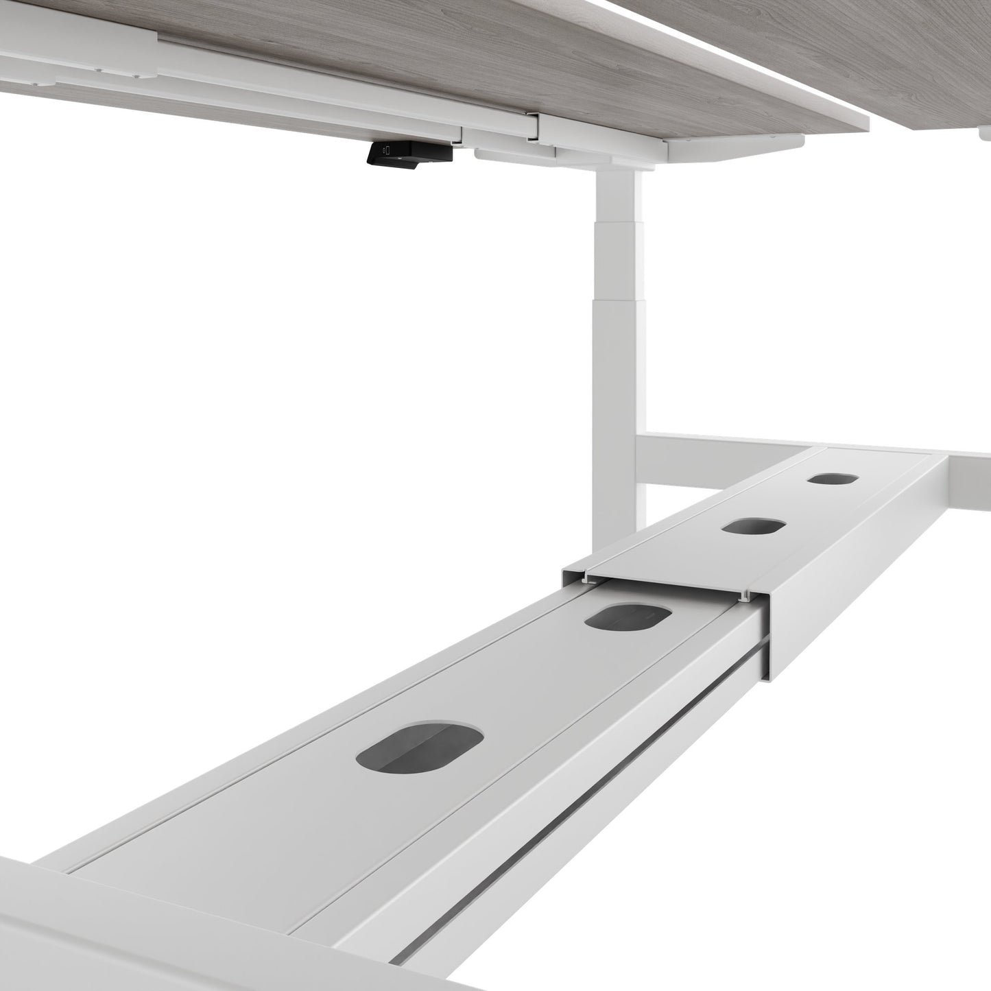 TELDRA Pro Team-Schreibtisch | 1600-1800 mm, elektrisch höhenverstellbar, Nordeiche grau