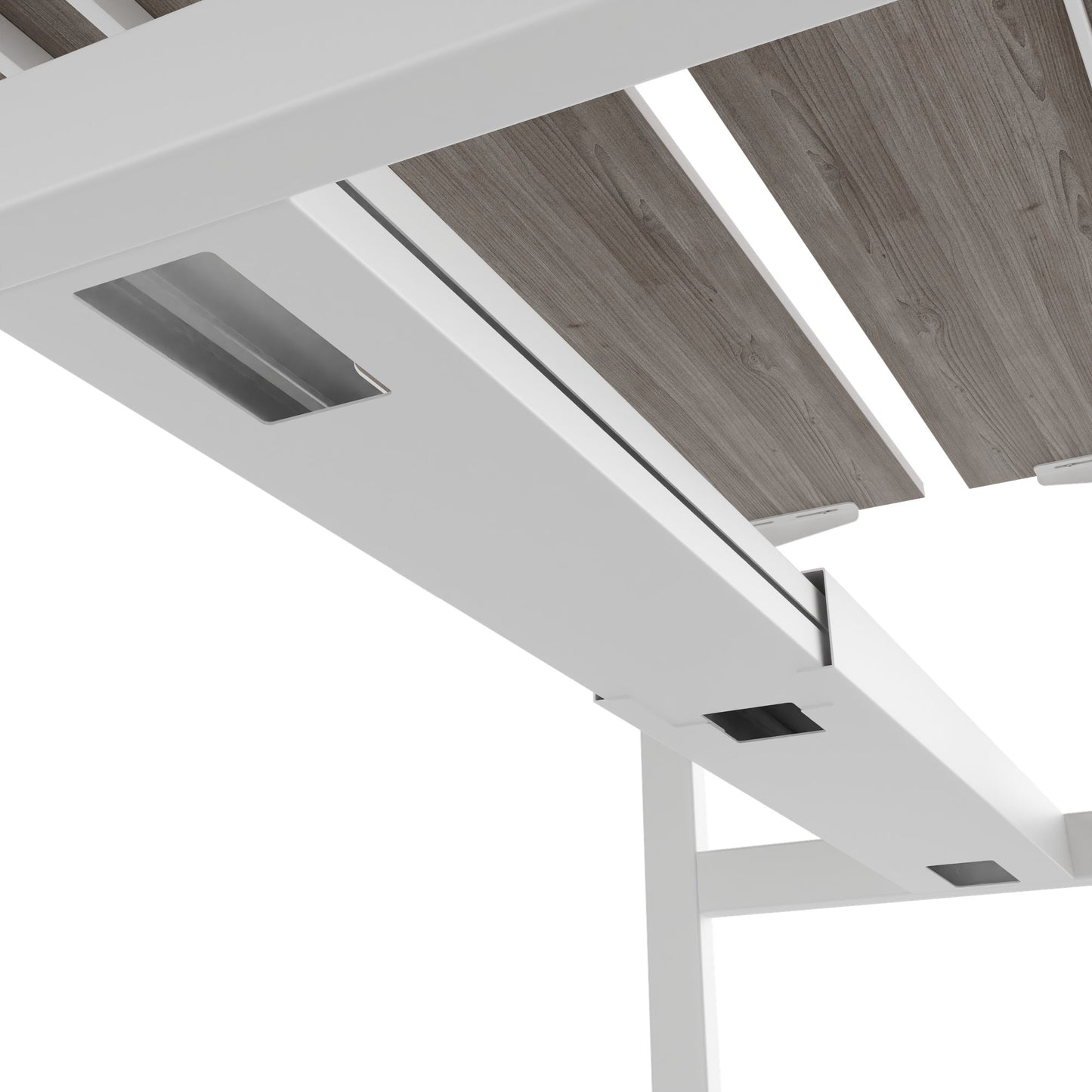 TELDRA Pro Team-Schreibtisch | 1600-1800 mm, elektrisch höhenverstellbar, Nordeiche grau