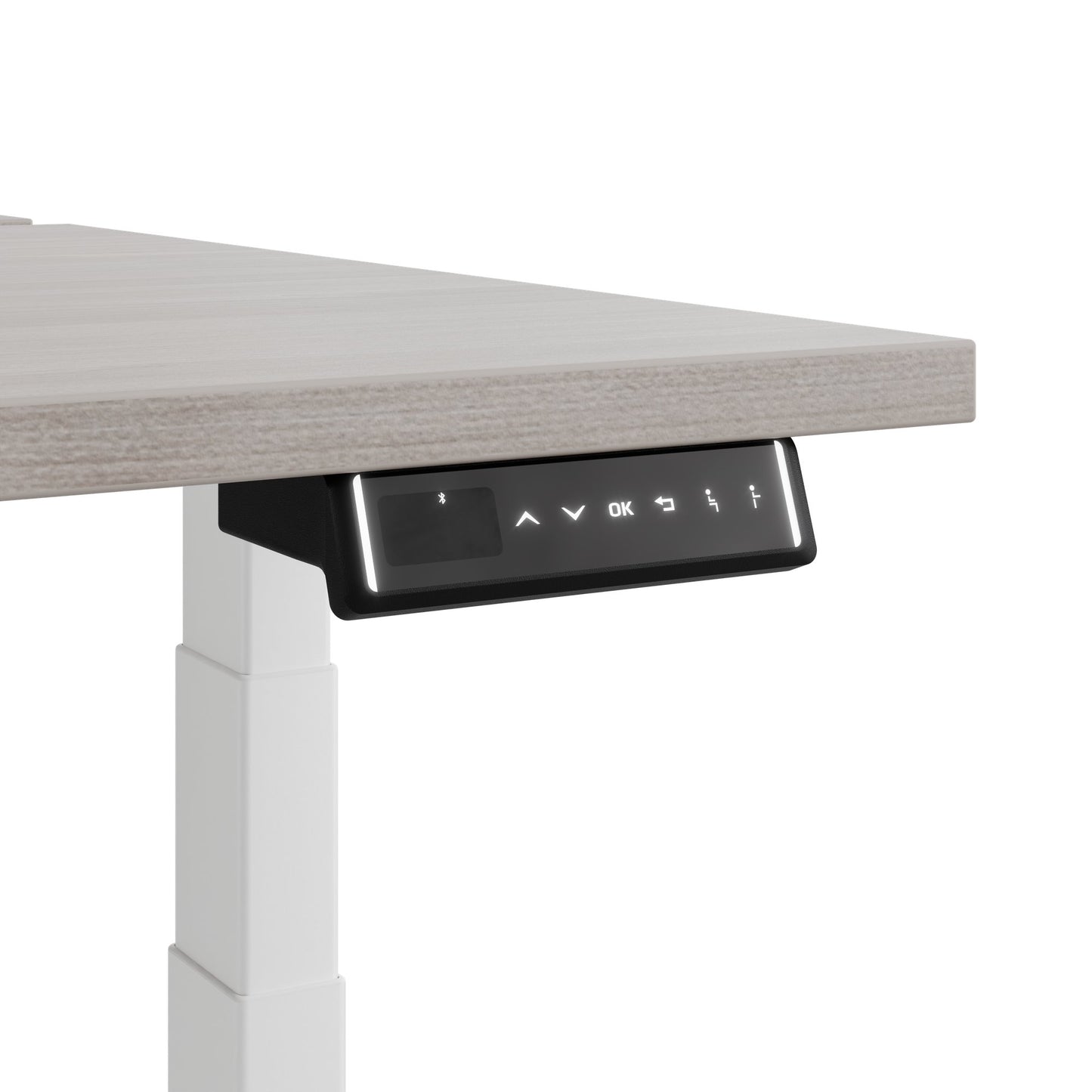 TELDRA Pro Team-Schreibtisch | 1600-1800 mm, elektrisch höhenverstellbar, Nordeiche grau