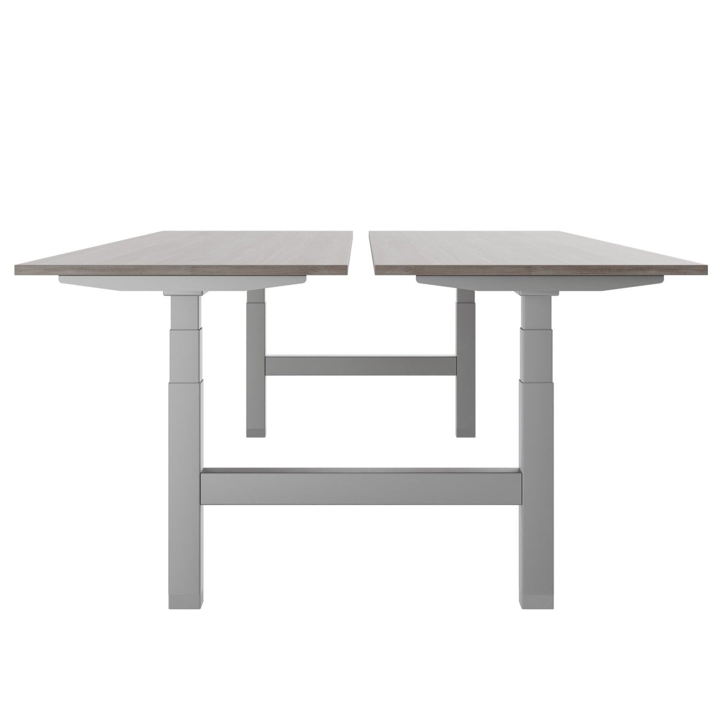 TELDRA Pro Team-Schreibtisch | 1600-1800 mm, elektrisch höhenverstellbar, Nordeiche grau