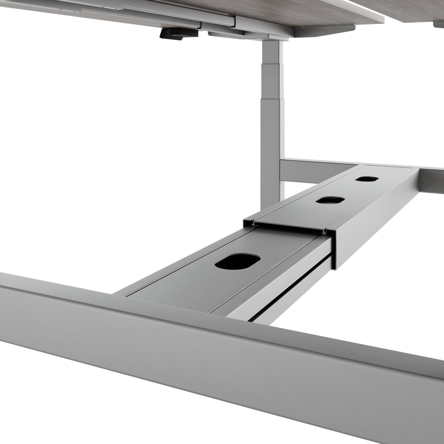 TELDRA Pro Team-Schreibtisch | 1600-1800 mm, elektrisch höhenverstellbar, Nordeiche grau