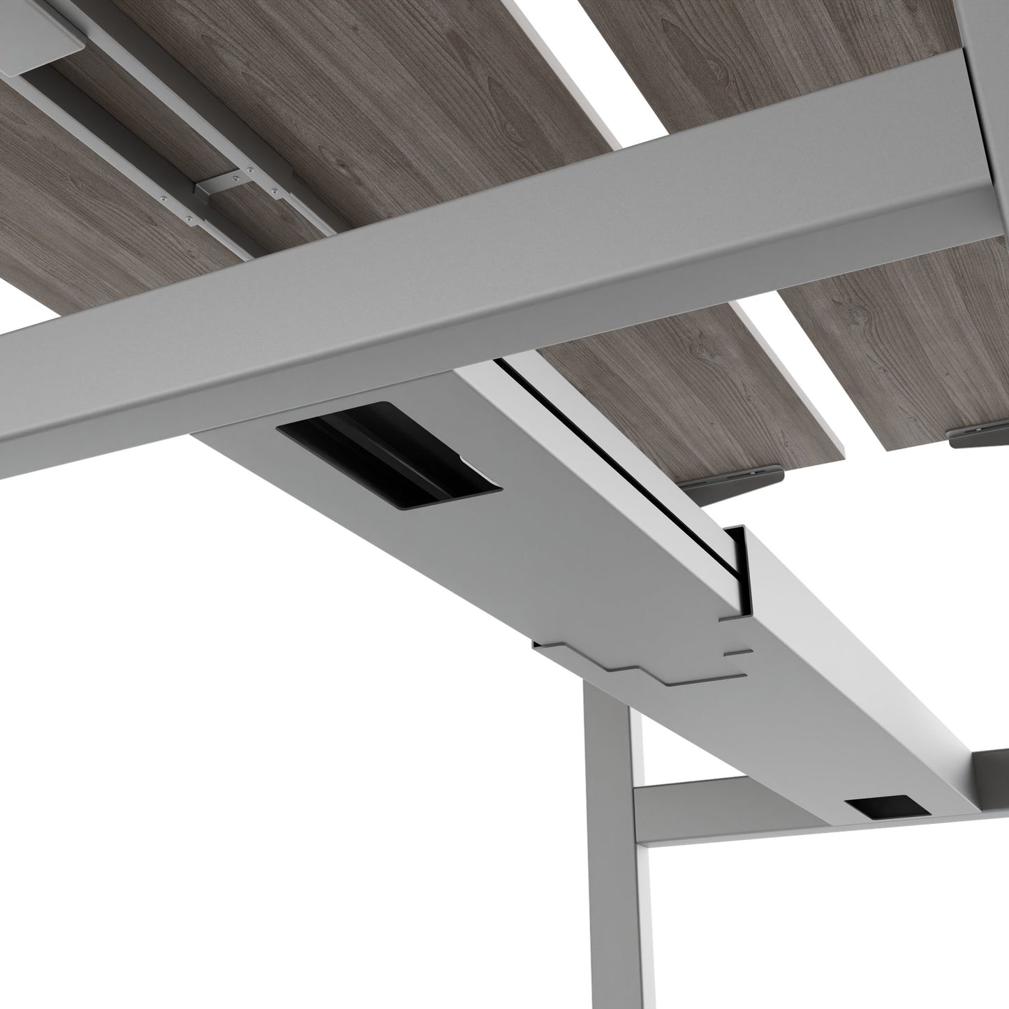 TELDRA Pro Team-Schreibtisch | 1600-1800 mm, elektrisch höhenverstellbar, Nordeiche grau