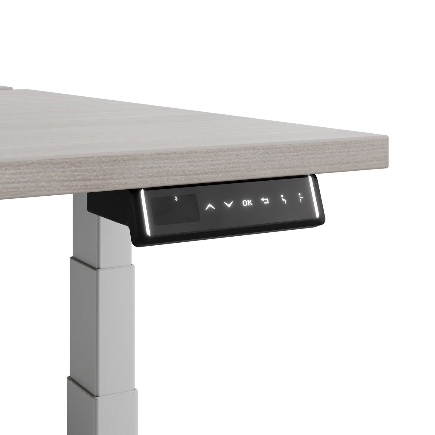 TELDRA Pro Team-Schreibtisch | 1600-1800 mm, elektrisch höhenverstellbar, Nordeiche grau