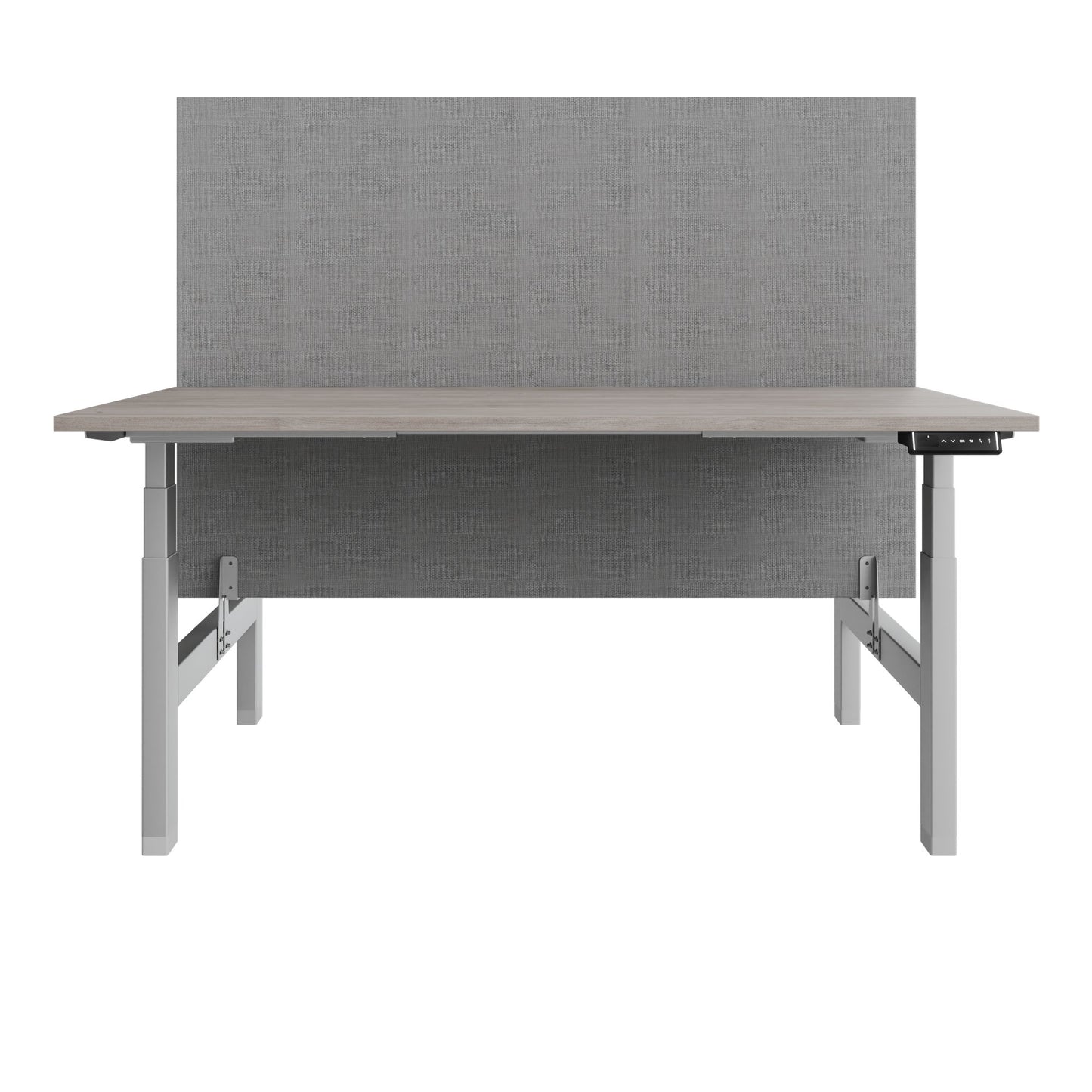 TELDRA Pro Team-Schreibtisch | 1600-1800 mm, elektrisch höhenverstellbar, Nordeiche grau