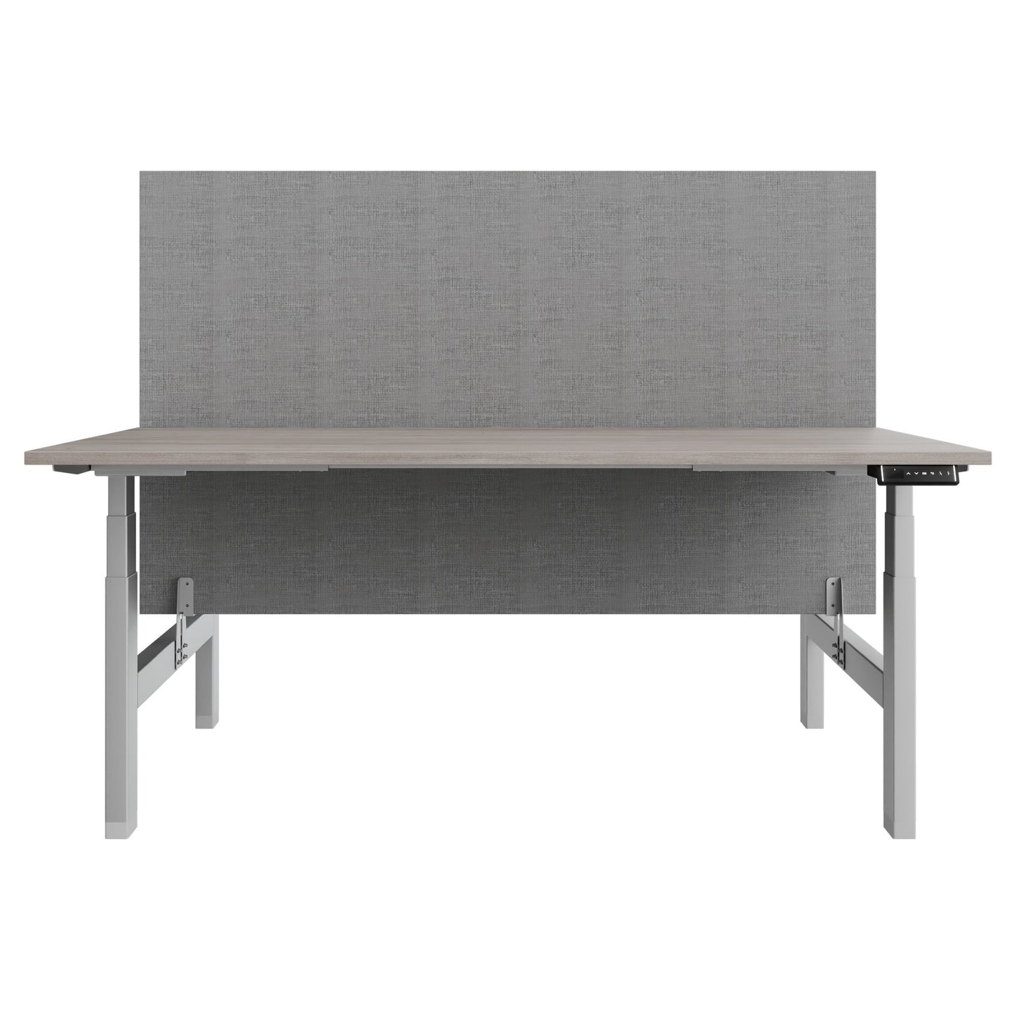 TELDRA Pro Team-Schreibtisch | 1600-1800 mm, elektrisch höhenverstellbar, Nordeiche grau