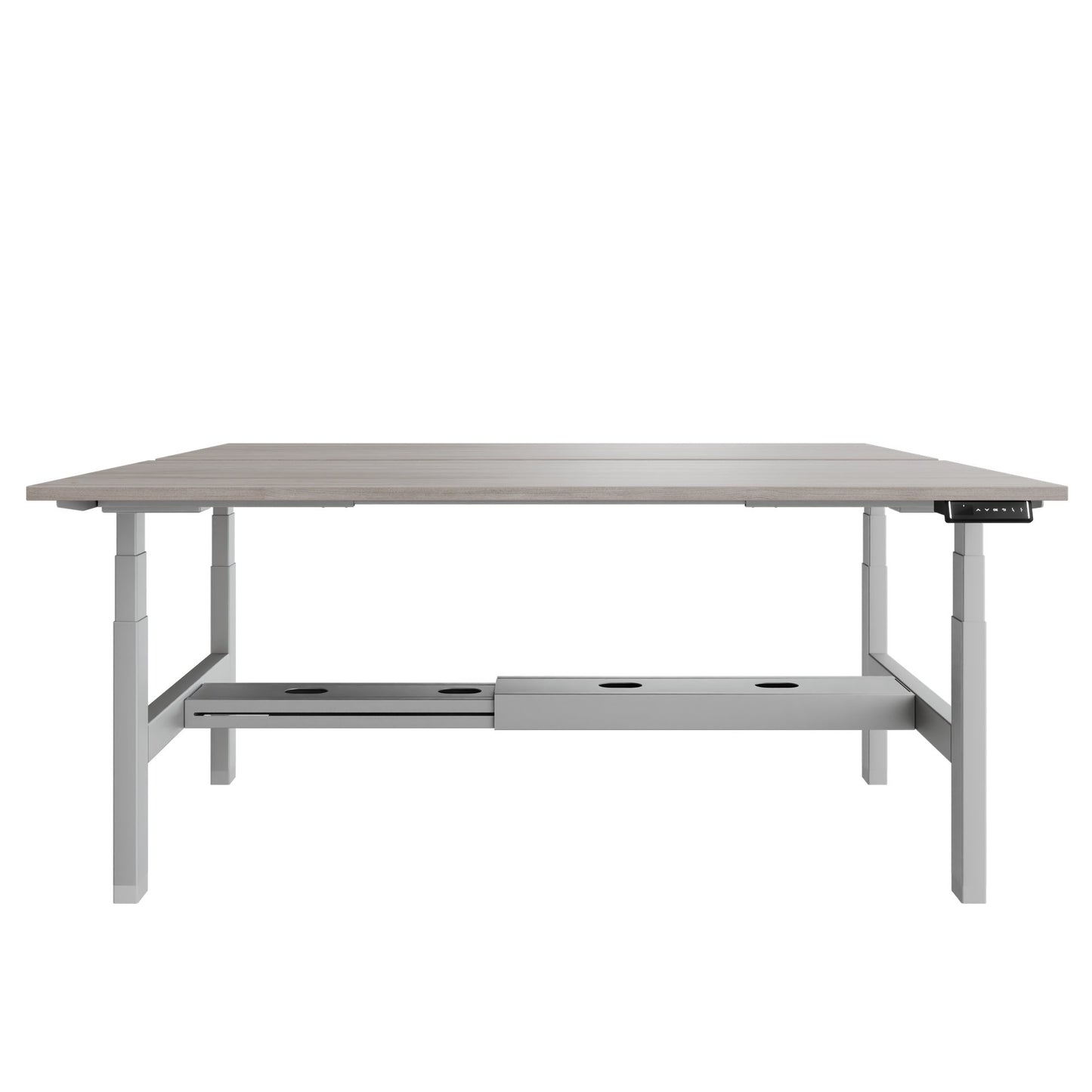 TELDRA Pro Team-Schreibtisch | 1600-1800 mm, elektrisch höhenverstellbar, Nordeiche grau