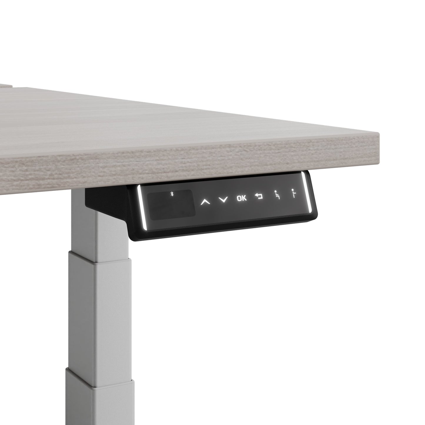 TELDRA Pro Team-Schreibtisch | 1600-1800 mm, elektrisch höhenverstellbar, Nordeiche grau