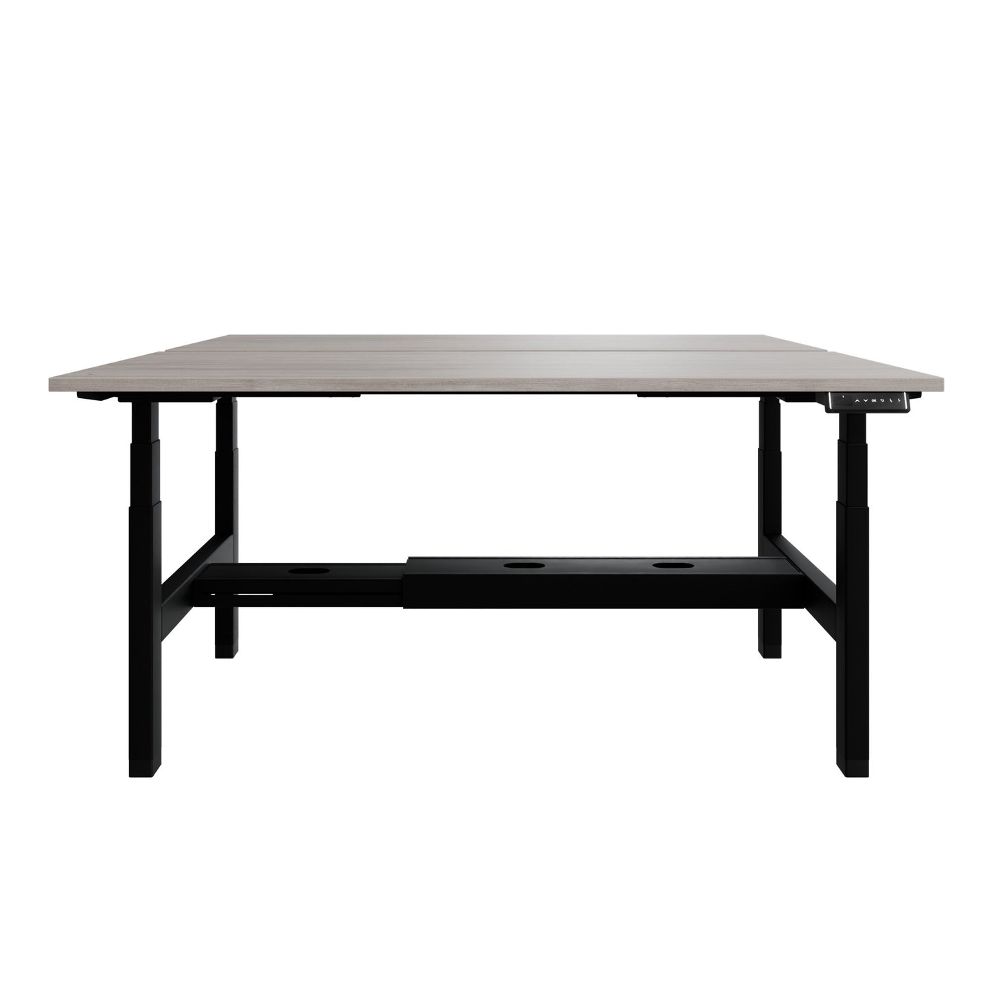 TELDRA Pro Team-Schreibtisch | 1600-1800 mm, elektrisch höhenverstellbar, Nordeiche grau