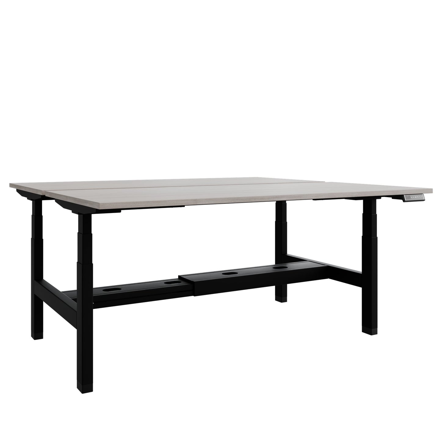 TELDRA Pro Team-Schreibtisch | 1600-1800 mm, elektrisch höhenverstellbar, Nordeiche grau