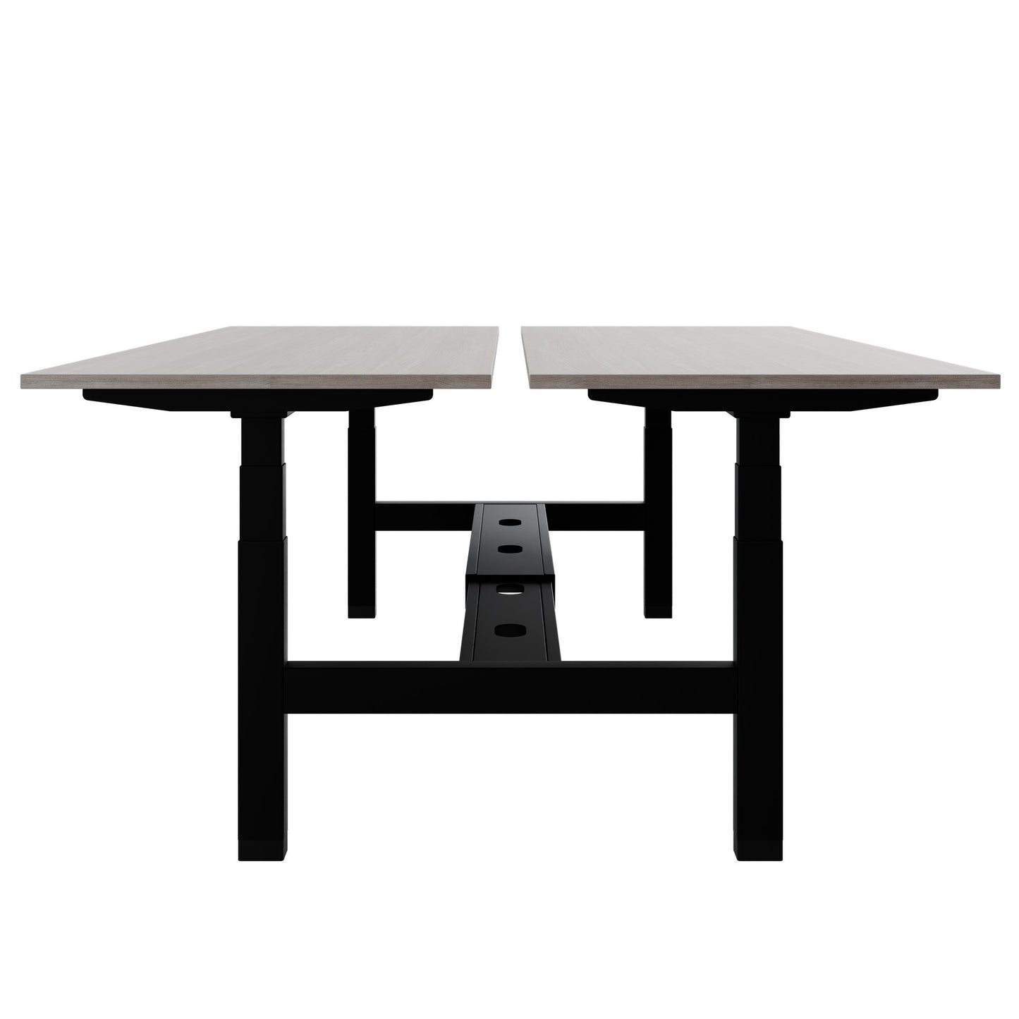 TELDRA Pro Team-Schreibtisch | 1600-1800 mm, elektrisch höhenverstellbar, Nordeiche grau