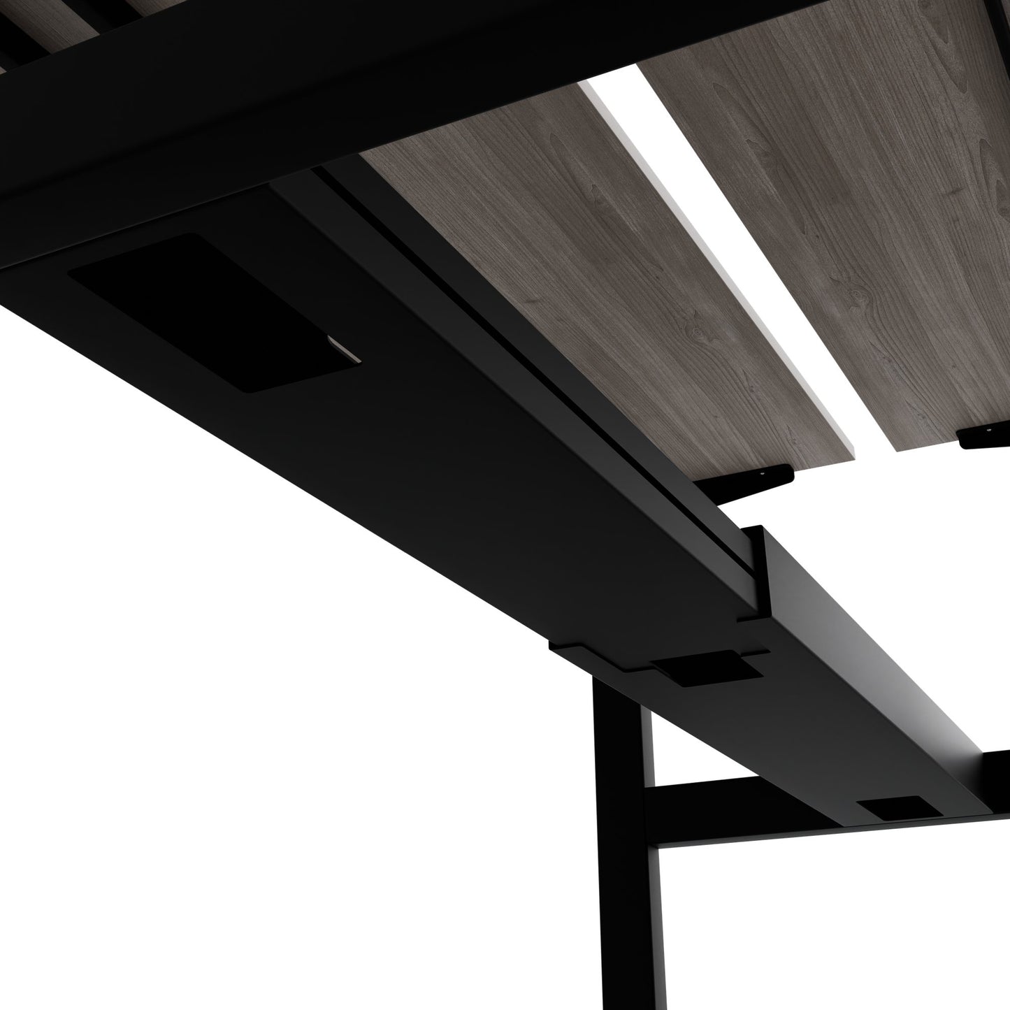 TELDRA Pro Team-Schreibtisch | 1600-1800 mm, elektrisch höhenverstellbar, Nordeiche grau