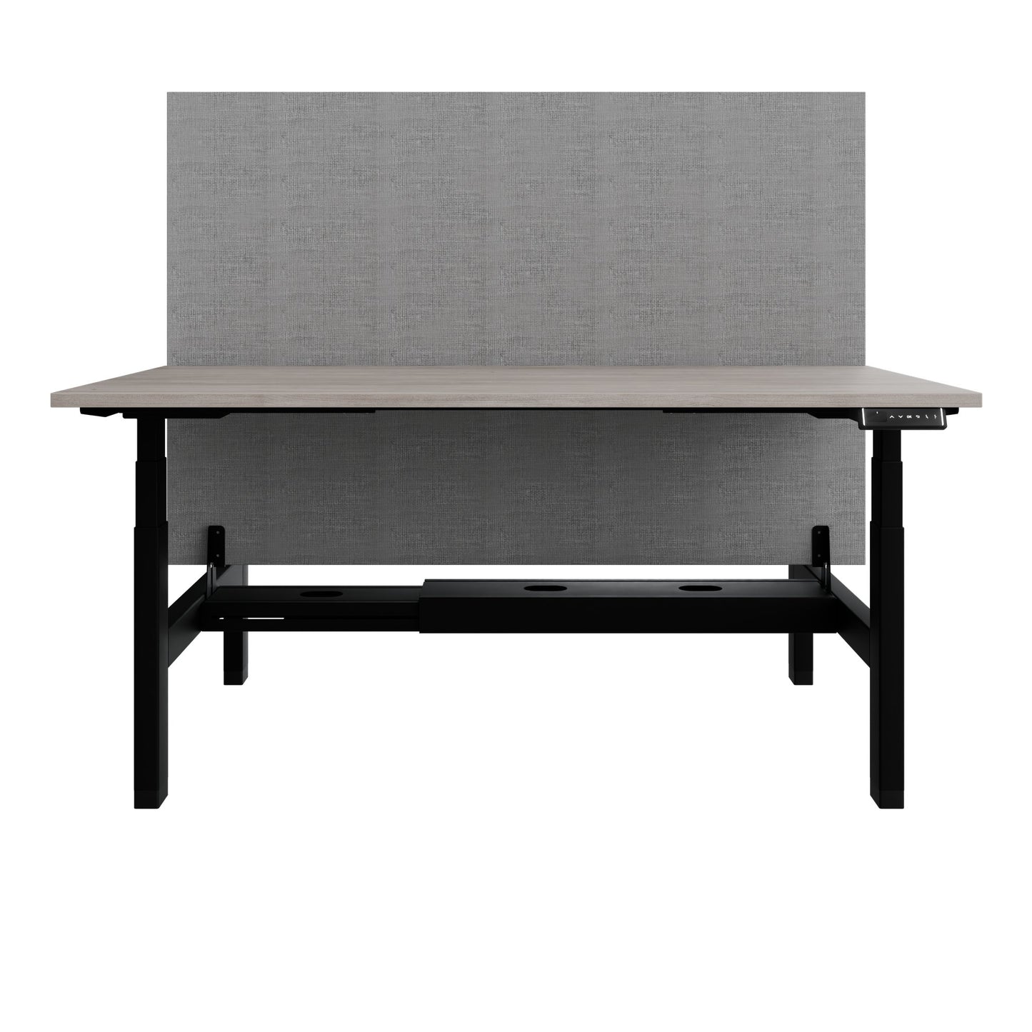 TELDRA Pro Team-Schreibtisch | 1600-1800 mm, elektrisch höhenverstellbar, Nordeiche grau