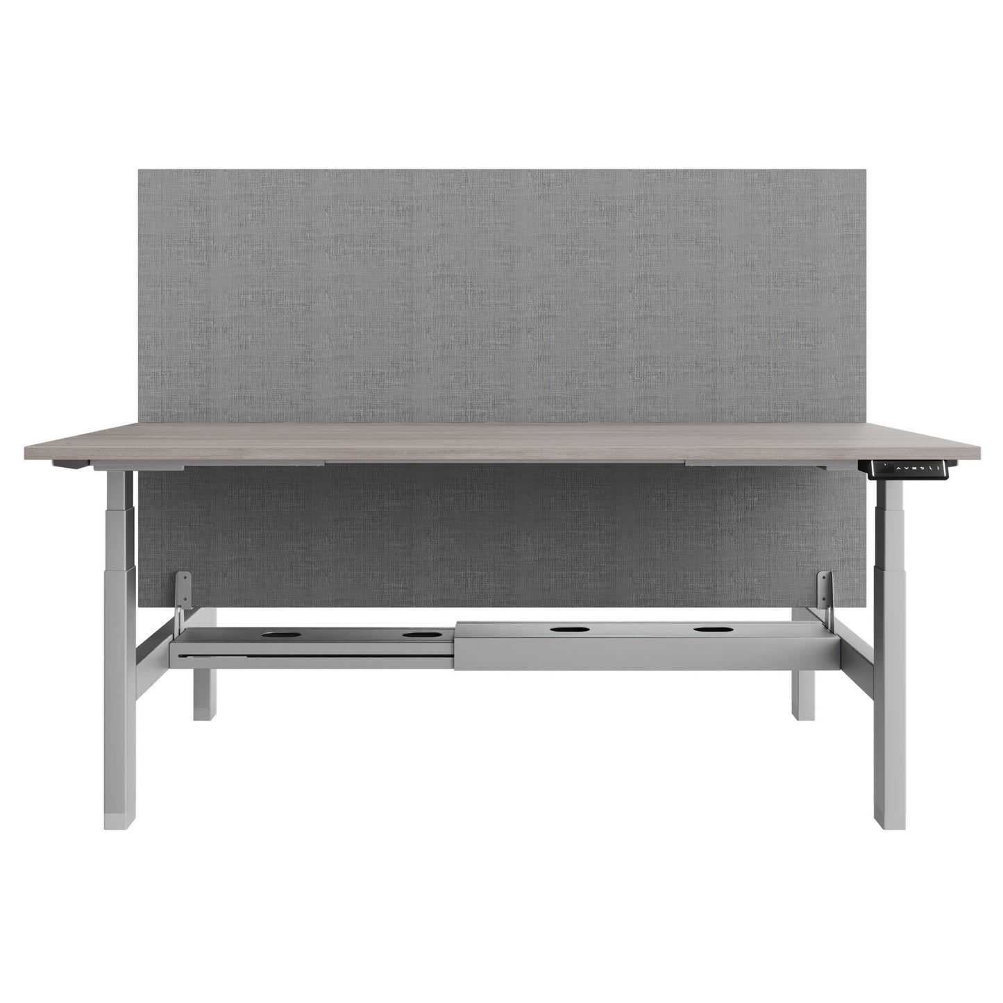 TELDRA Pro Team-Schreibtisch | 1600-1800 mm, elektrisch höhenverstellbar, Nordeiche grau