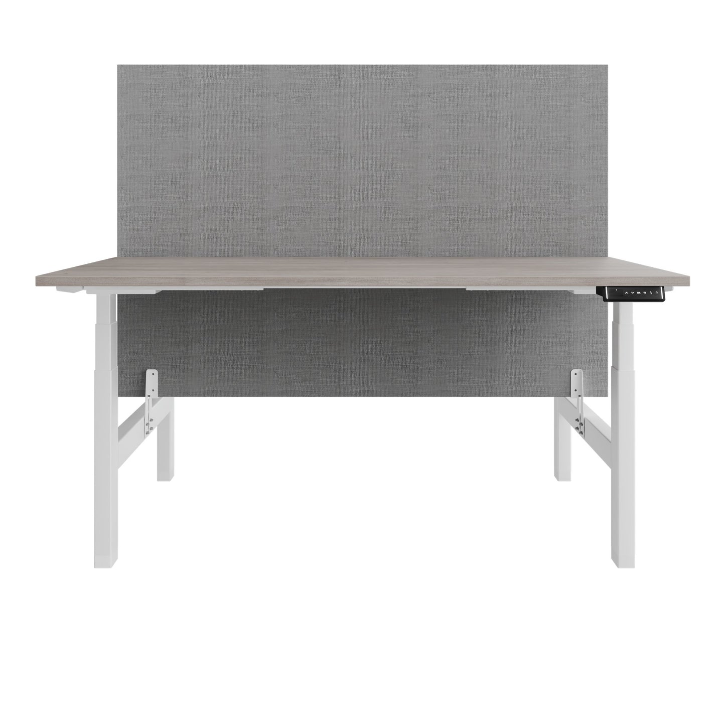 TELDRA Pro Team-Schreibtisch | 1600-1800 mm, elektrisch höhenverstellbar, Nordeiche grau