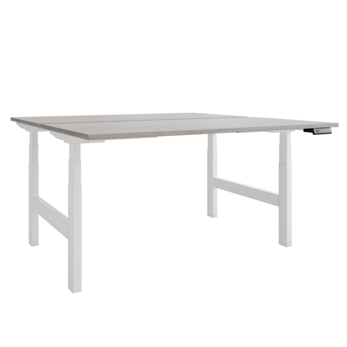 TELDRA Pro Team-Schreibtisch | 1600-1800 mm, elektrisch höhenverstellbar, Nordeiche grau