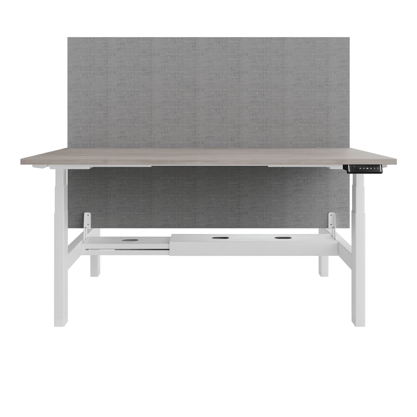 TELDRA Pro Team-Schreibtisch | 1600-1800 mm, elektrisch höhenverstellbar, Nordeiche grau