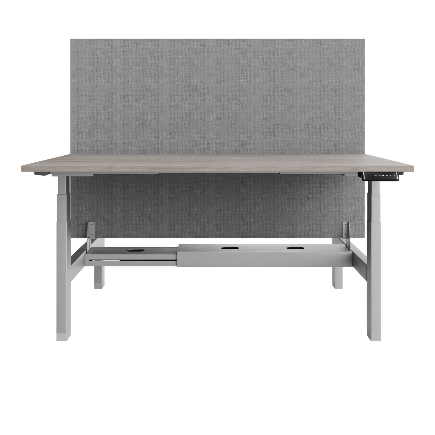 TELDRA Pro Team-Schreibtisch | 1600-1800 mm, elektrisch höhenverstellbar, Nordeiche grau