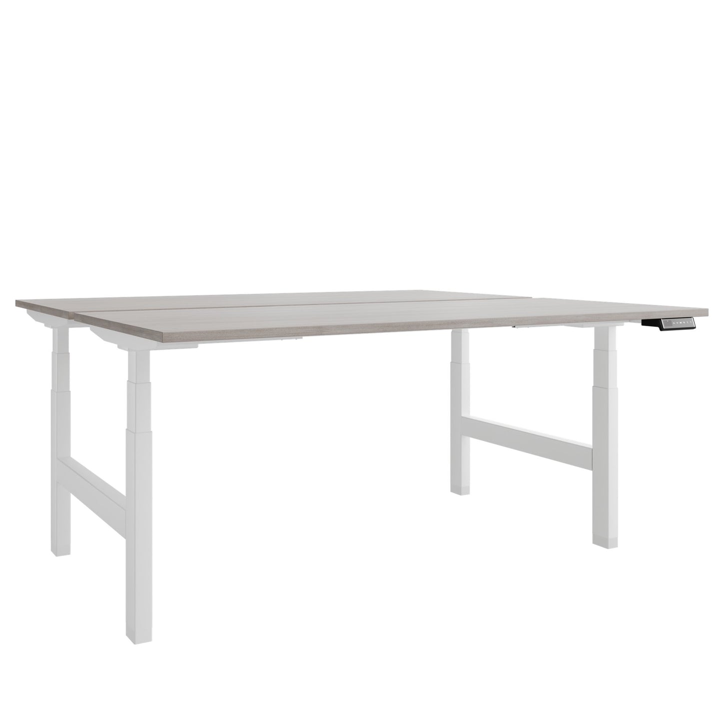 TELDRA Pro Team-Schreibtisch | 1600-1800 mm, elektrisch höhenverstellbar, Nordeiche grau