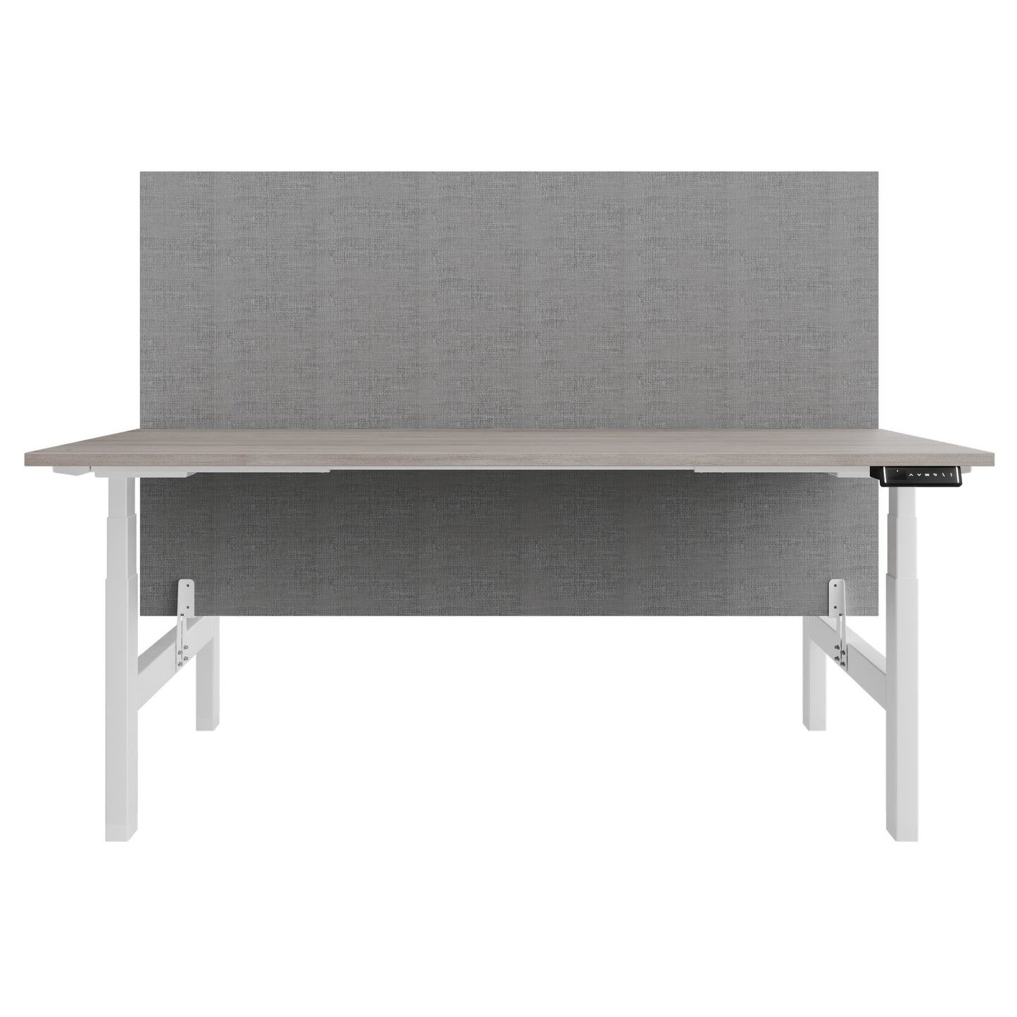 TELDRA Pro Team-Schreibtisch | 1600-1800 mm, elektrisch höhenverstellbar, Nordeiche grau