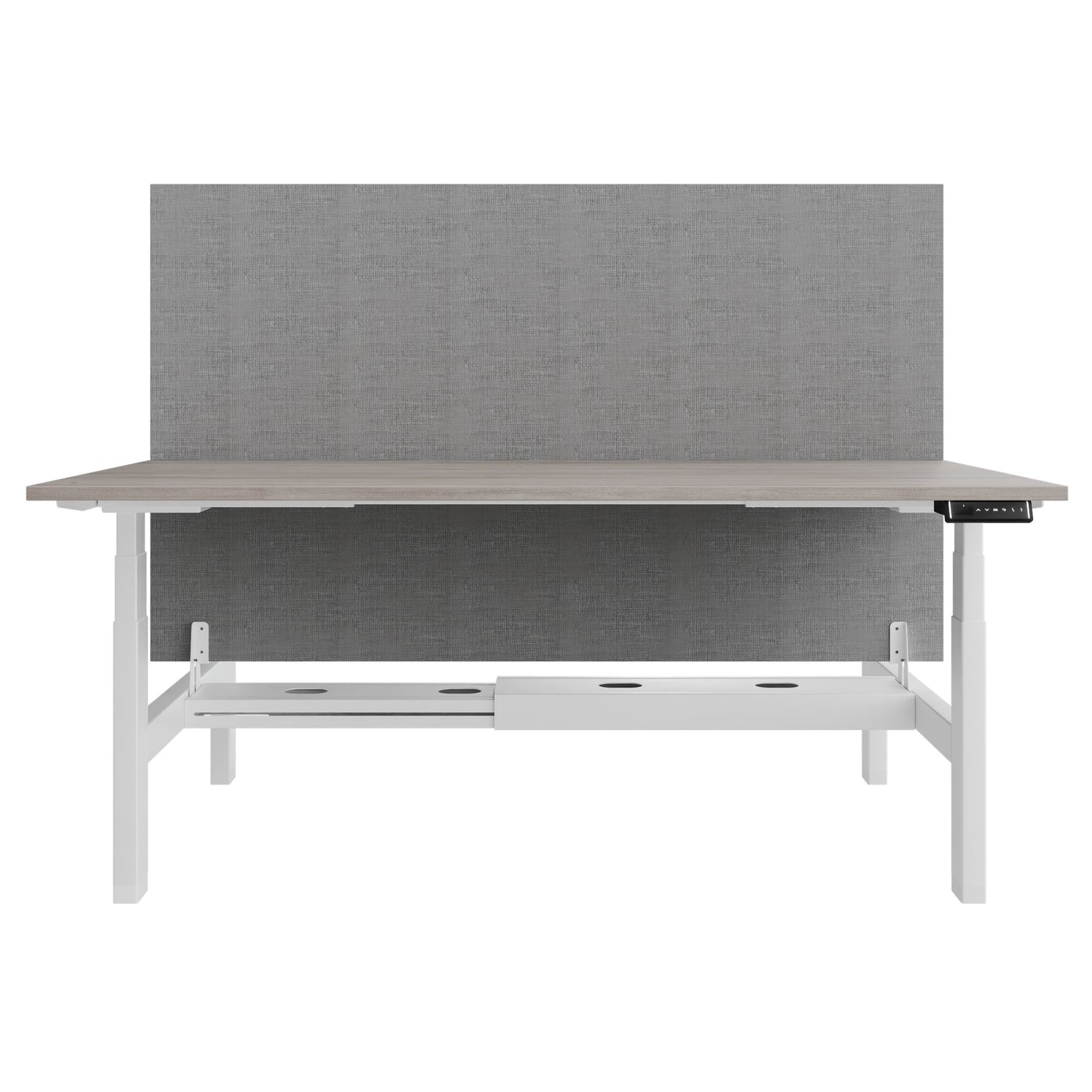 TELDRA Pro Team-Schreibtisch | 1600-1800 mm, elektrisch höhenverstellbar, Nordeiche grau