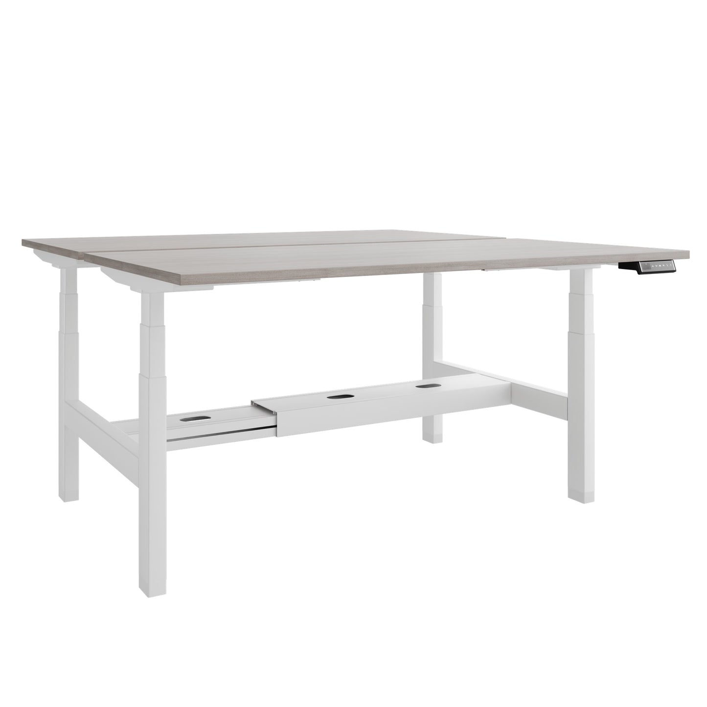 TELDRA Pro Team-Schreibtisch | 1600-1800 mm, elektrisch höhenverstellbar, Nordeiche grau