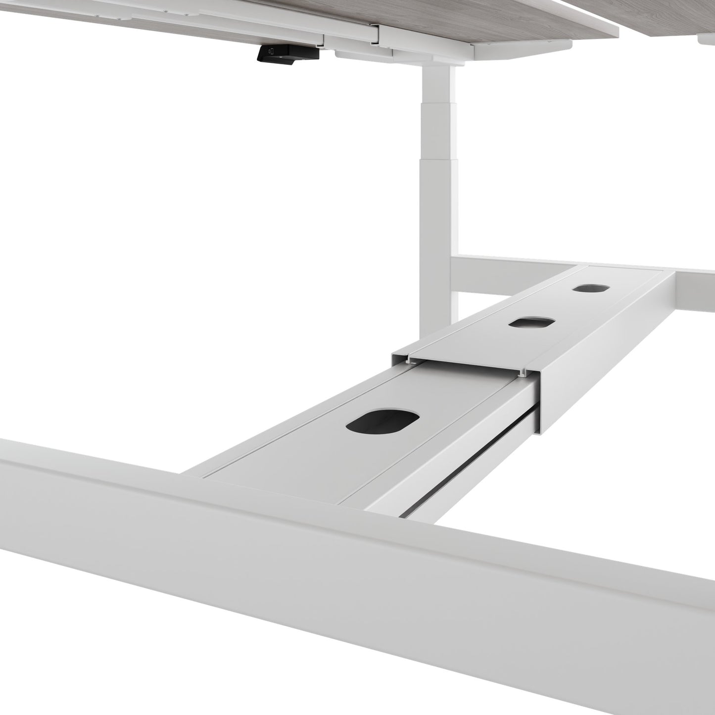 TELDRA Pro Team-Schreibtisch | 1600-1800 mm, elektrisch höhenverstellbar, Nordeiche grau