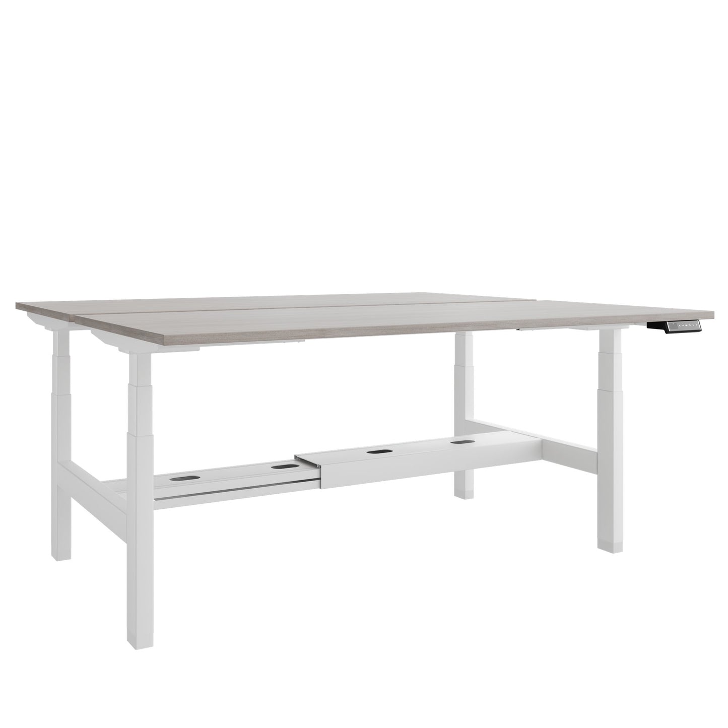 TELDRA Pro Team-Schreibtisch | 1600-1800 mm, elektrisch höhenverstellbar, Nordeiche grau