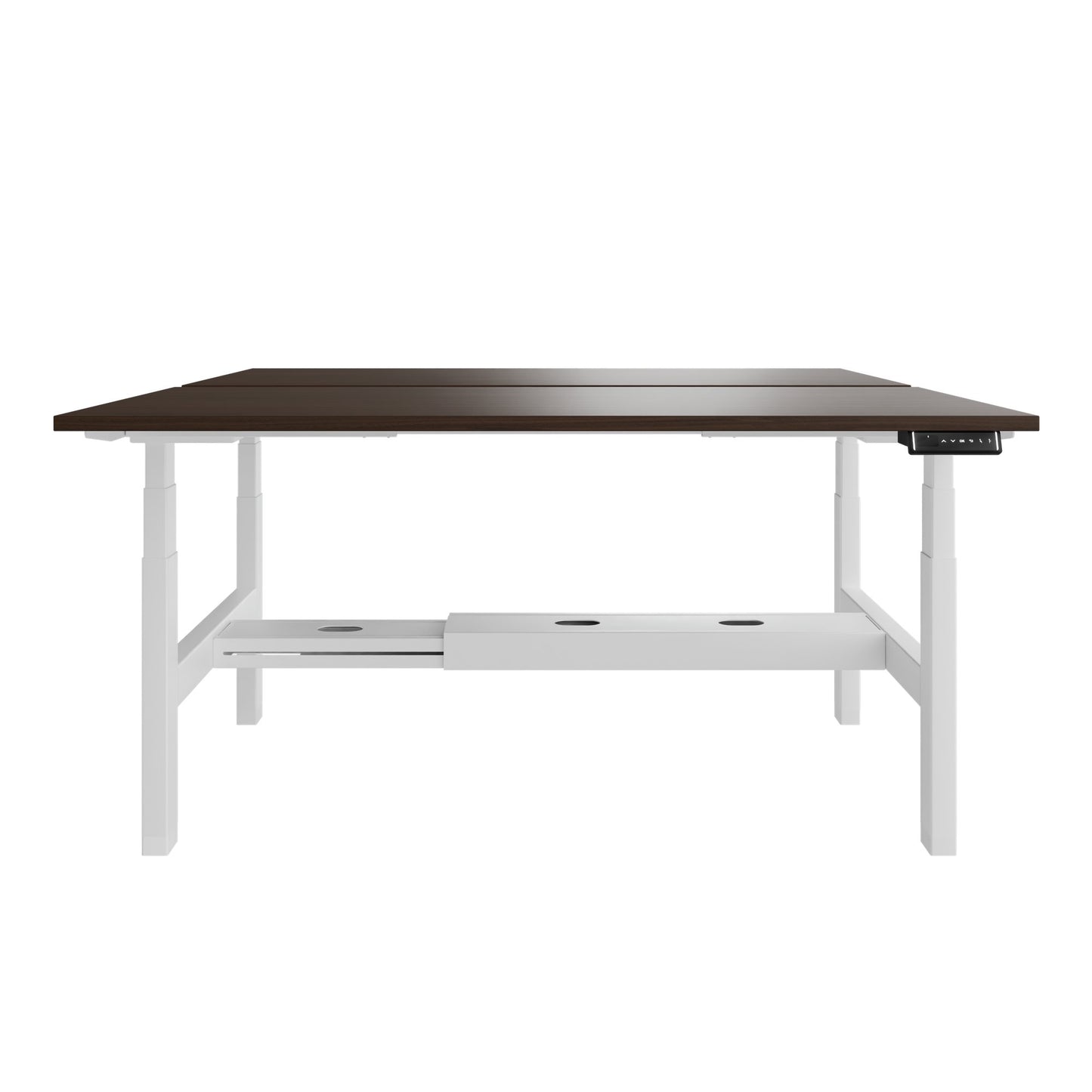 TELDRA Pro Team-Schreibtisch | 1600-1800 mm, elektrisch höhenverstellbar, Nussbaum