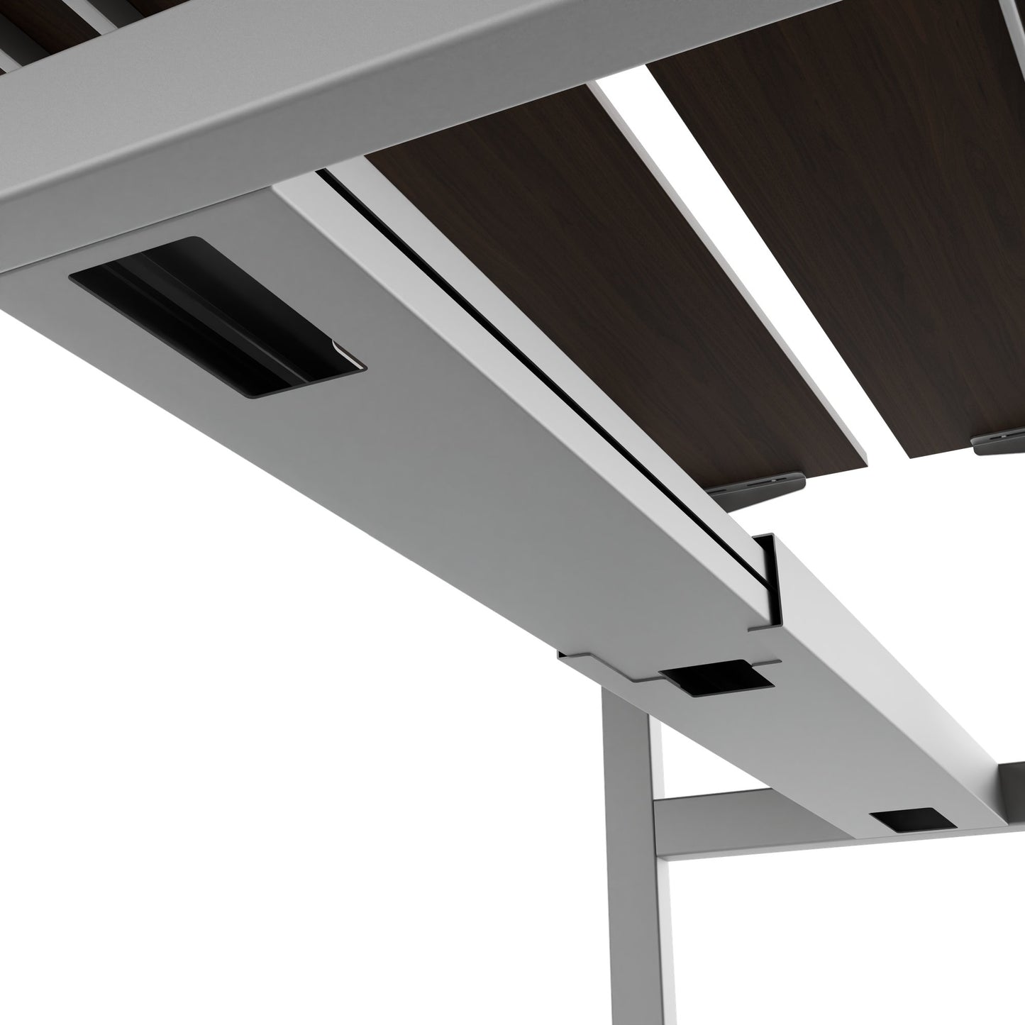 TELDRA Pro Team-Schreibtisch | 1600-1800 mm, elektrisch höhenverstellbar, Nussbaum