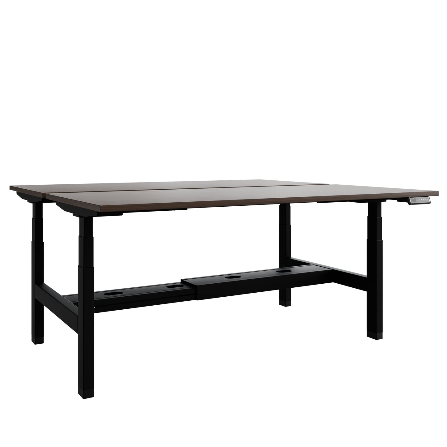 TELDRA Pro Team-Schreibtisch | 1600-1800 mm, elektrisch höhenverstellbar, Nussbaum