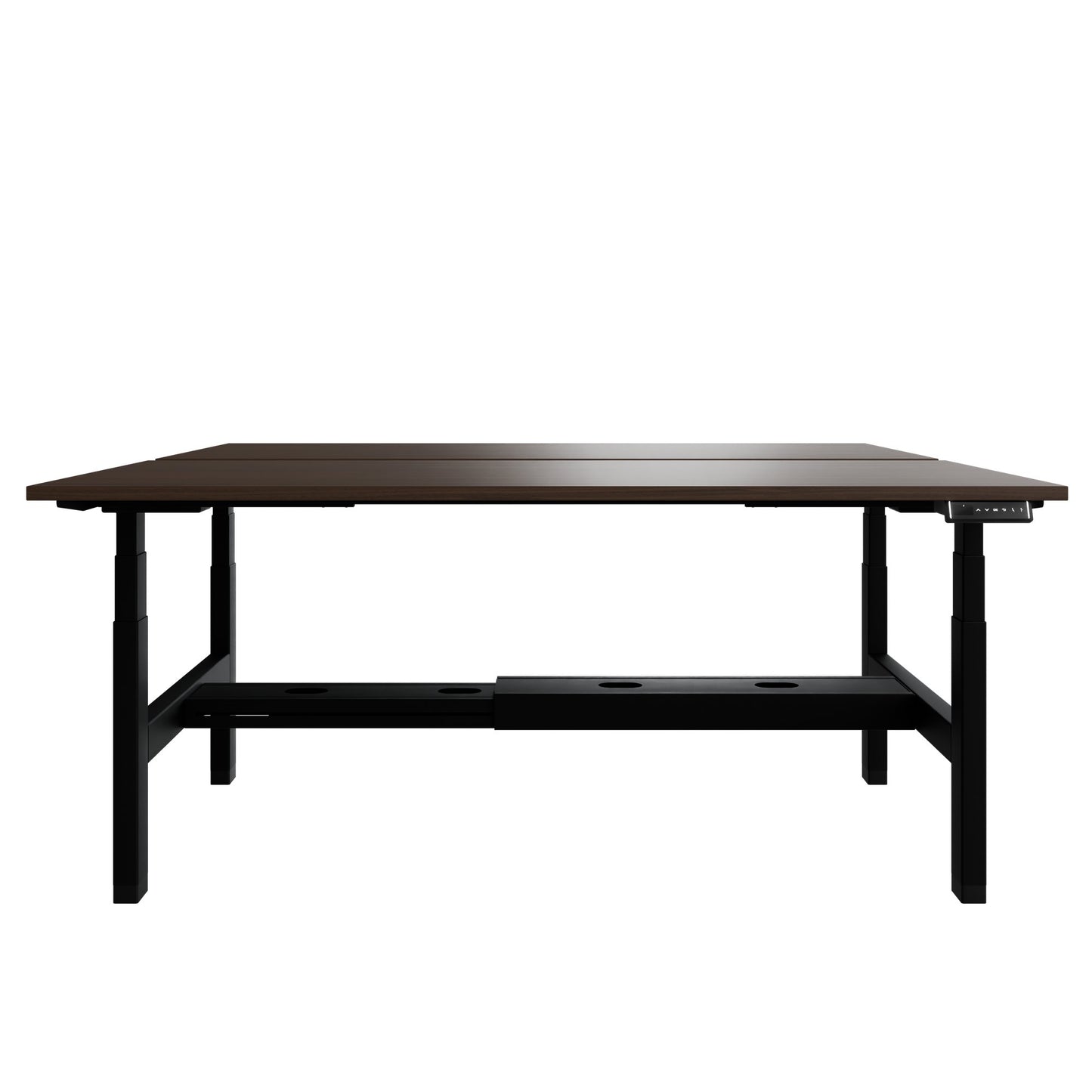 TELDRA Pro Team-Schreibtisch | 1600-1800 mm, elektrisch höhenverstellbar, Nussbaum