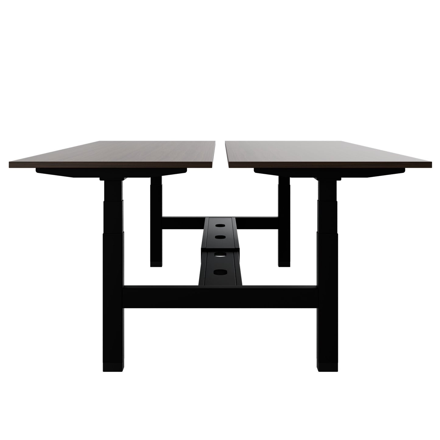 TELDRA Pro Team-Schreibtisch | 1600-1800 mm, elektrisch höhenverstellbar, Nussbaum