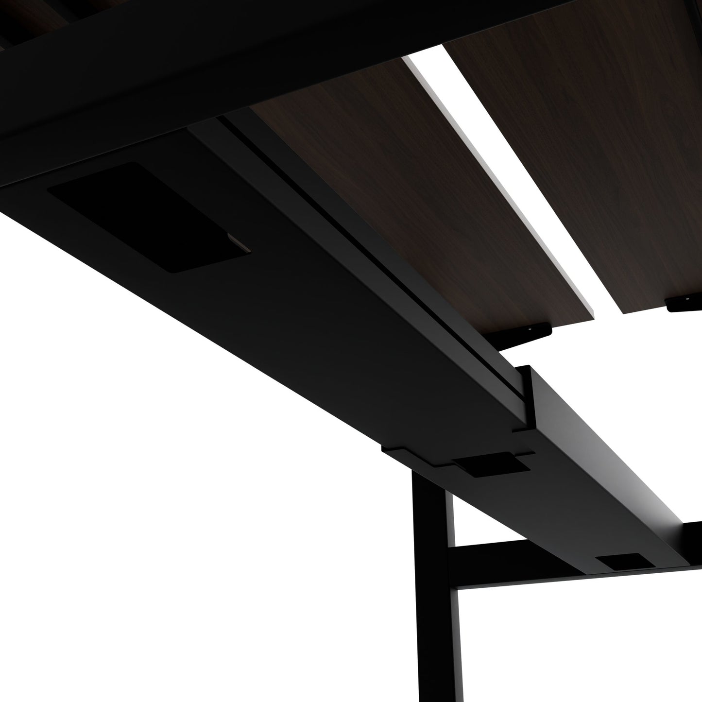 TELDRA Pro Team-Schreibtisch | 1600-1800 mm, elektrisch höhenverstellbar, Nussbaum