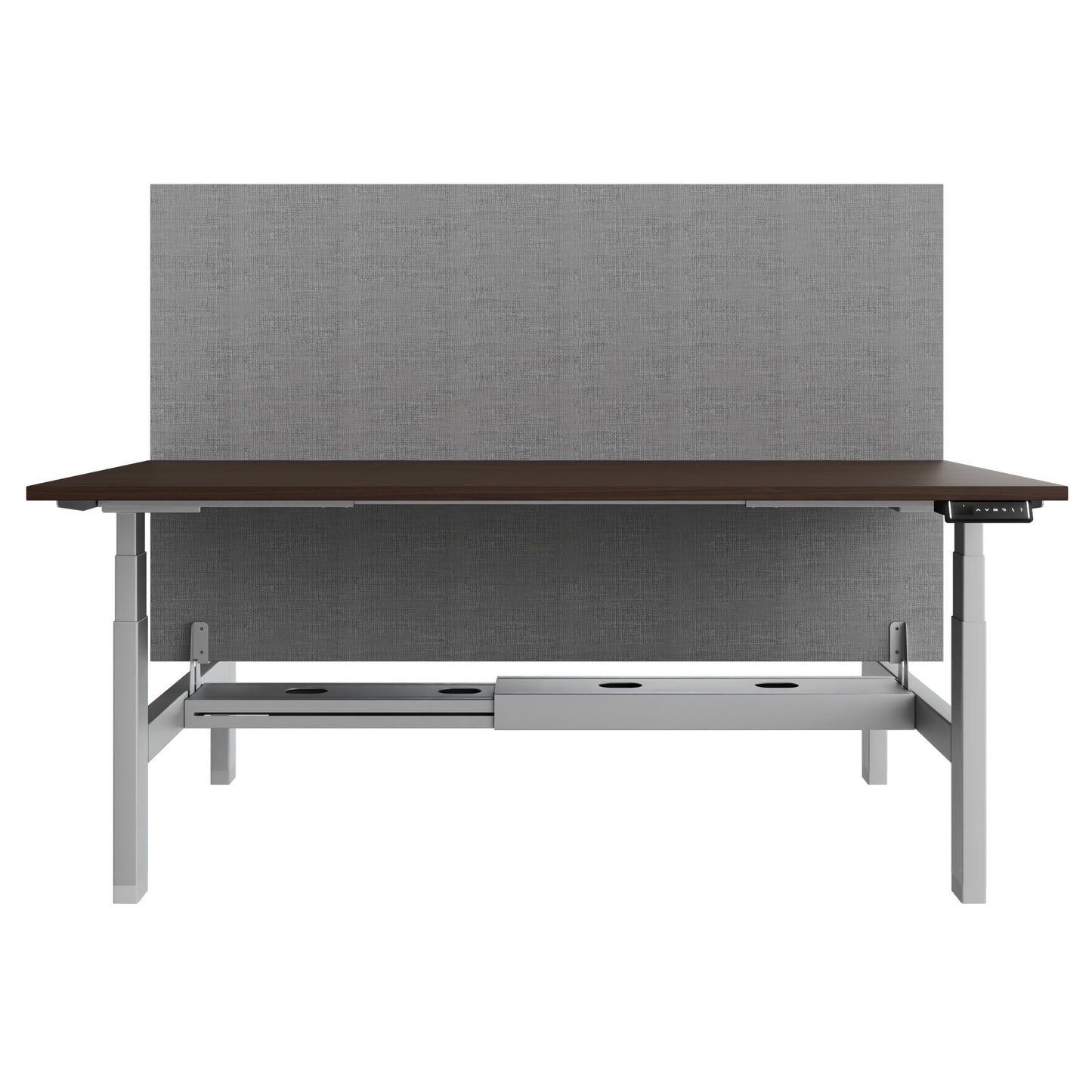 TELDRA Pro Team-Schreibtisch | 1600-1800 mm, elektrisch höhenverstellbar, Nussbaum